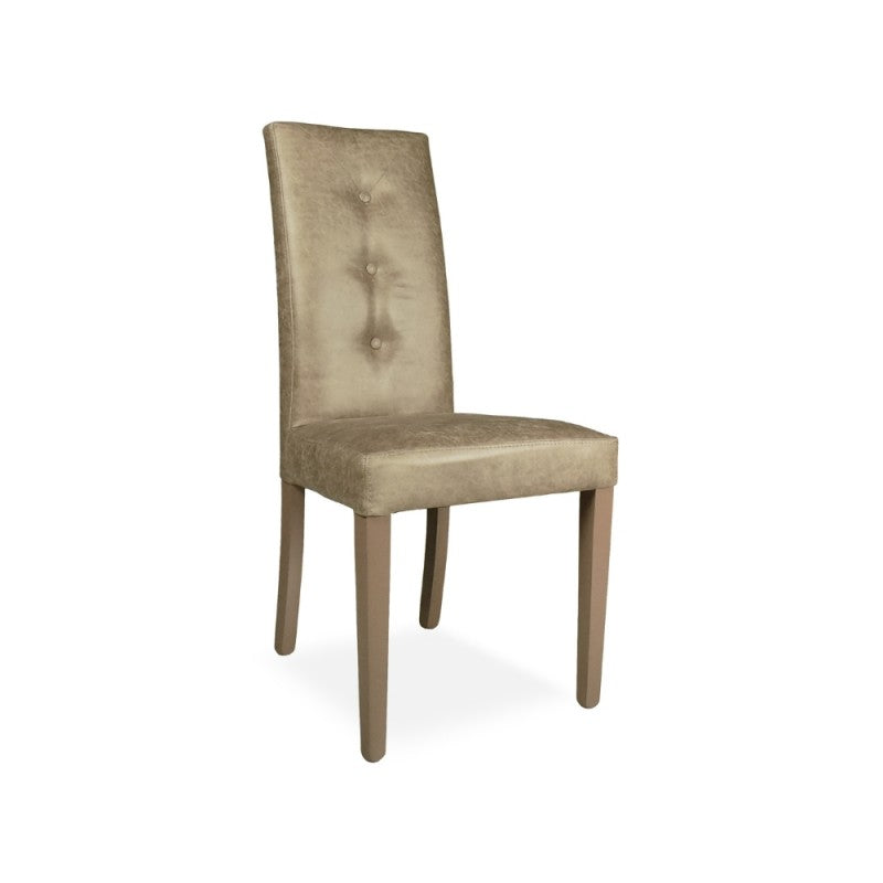 Set of "Montecarlo" dining chairs upholstered in fabric with matching legs, 47x46 cm, 101h
