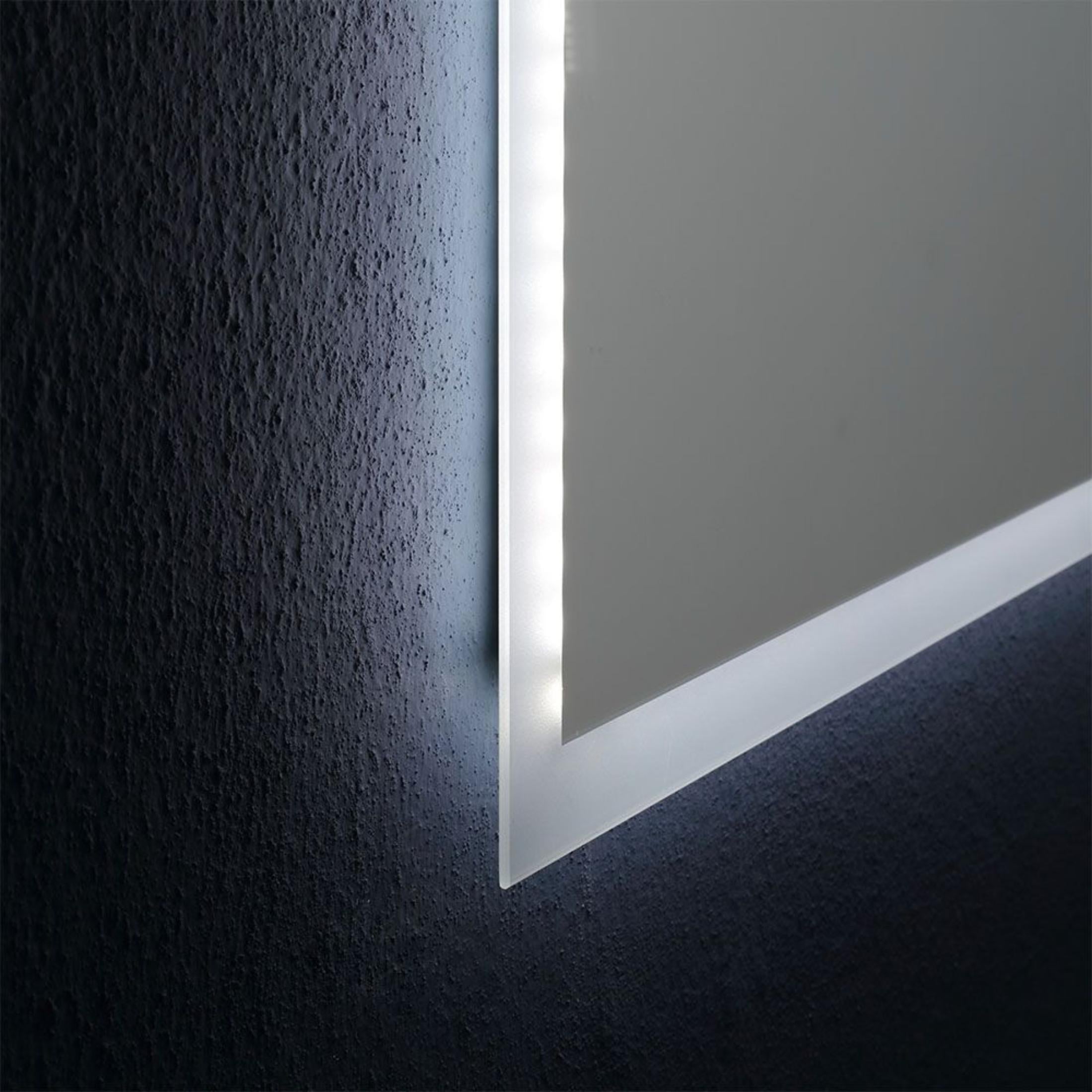 Reversible rectangular "Bend" LED framed mirror, 80x60 cm