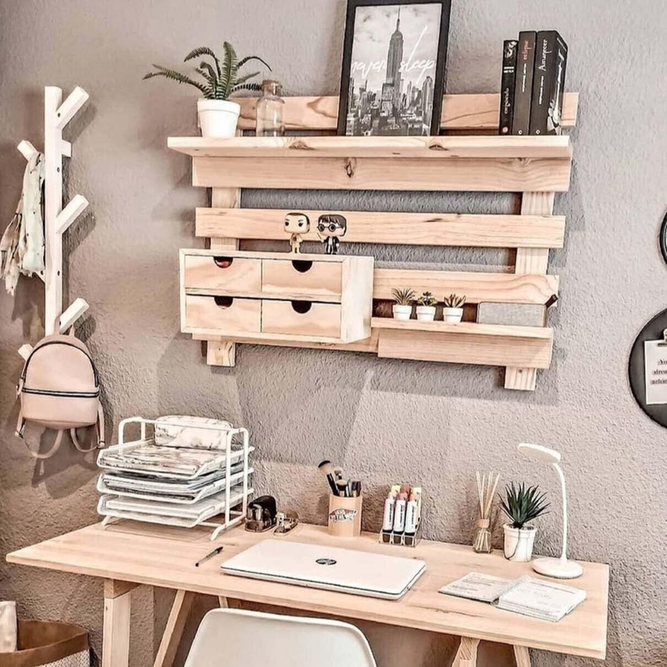 "Mini4" chest of drawers with 4 drawers in natural wood assembled cm 40x20 18.5h