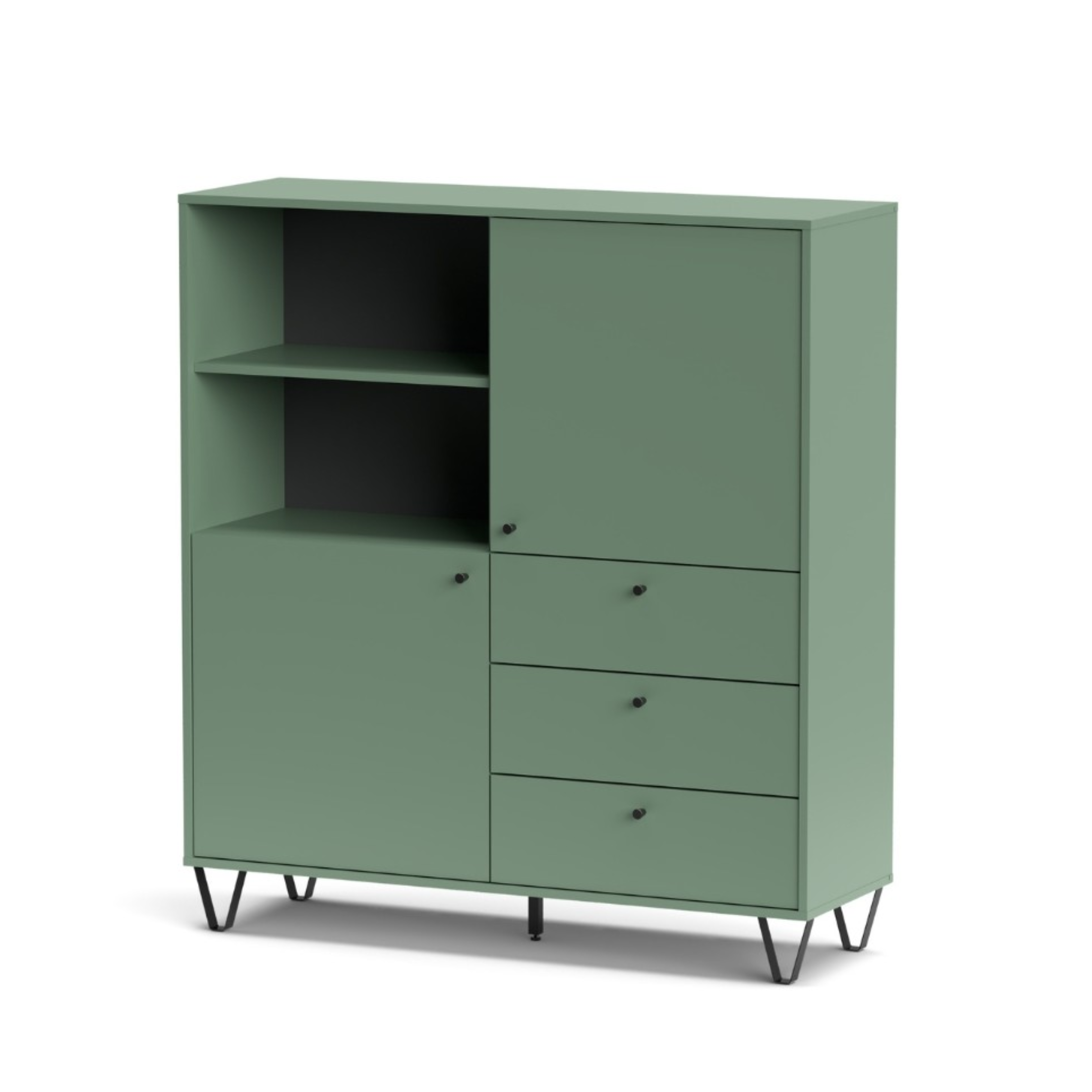 "Aldo" wooden sideboard with raised feet, 123x40 cm