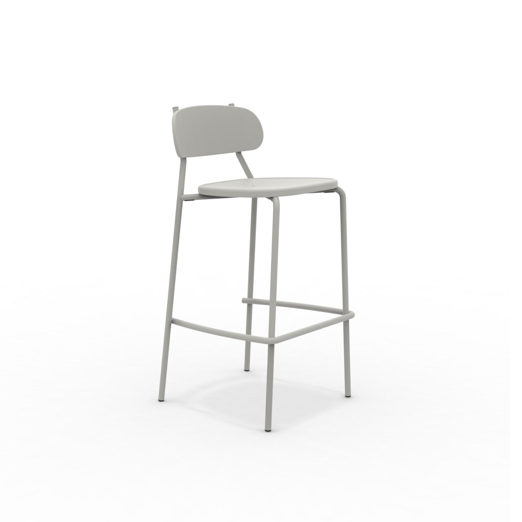 Set of stackable "Fox" garden stools in painted metal, 48x50 cm, 98h