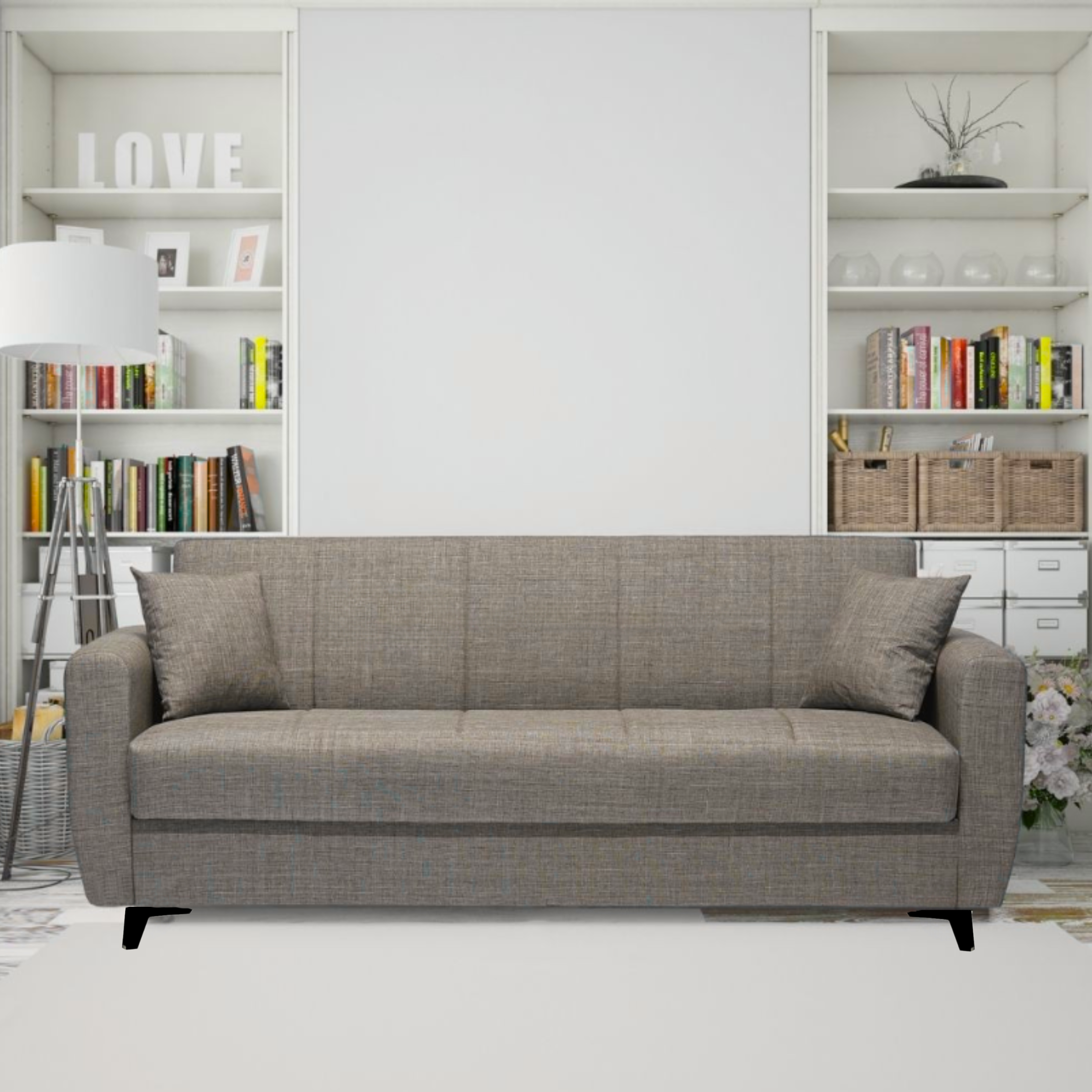 "Delia" sofa bed for living room in modern fabric 210x78 cm 78h