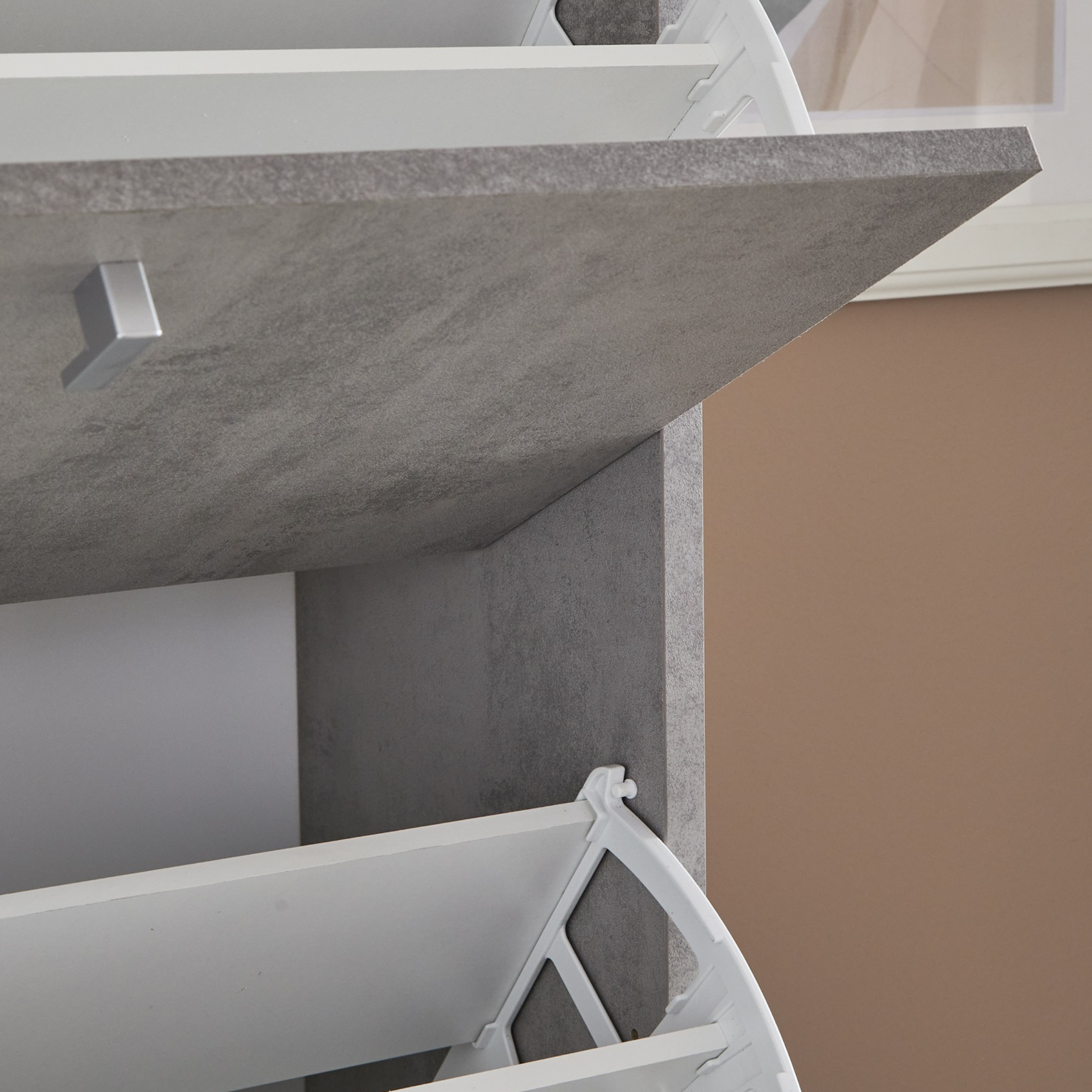 "Benny" 4-door, 1-drawer wooden shoe rack, 63x29 cm, 164 cm high