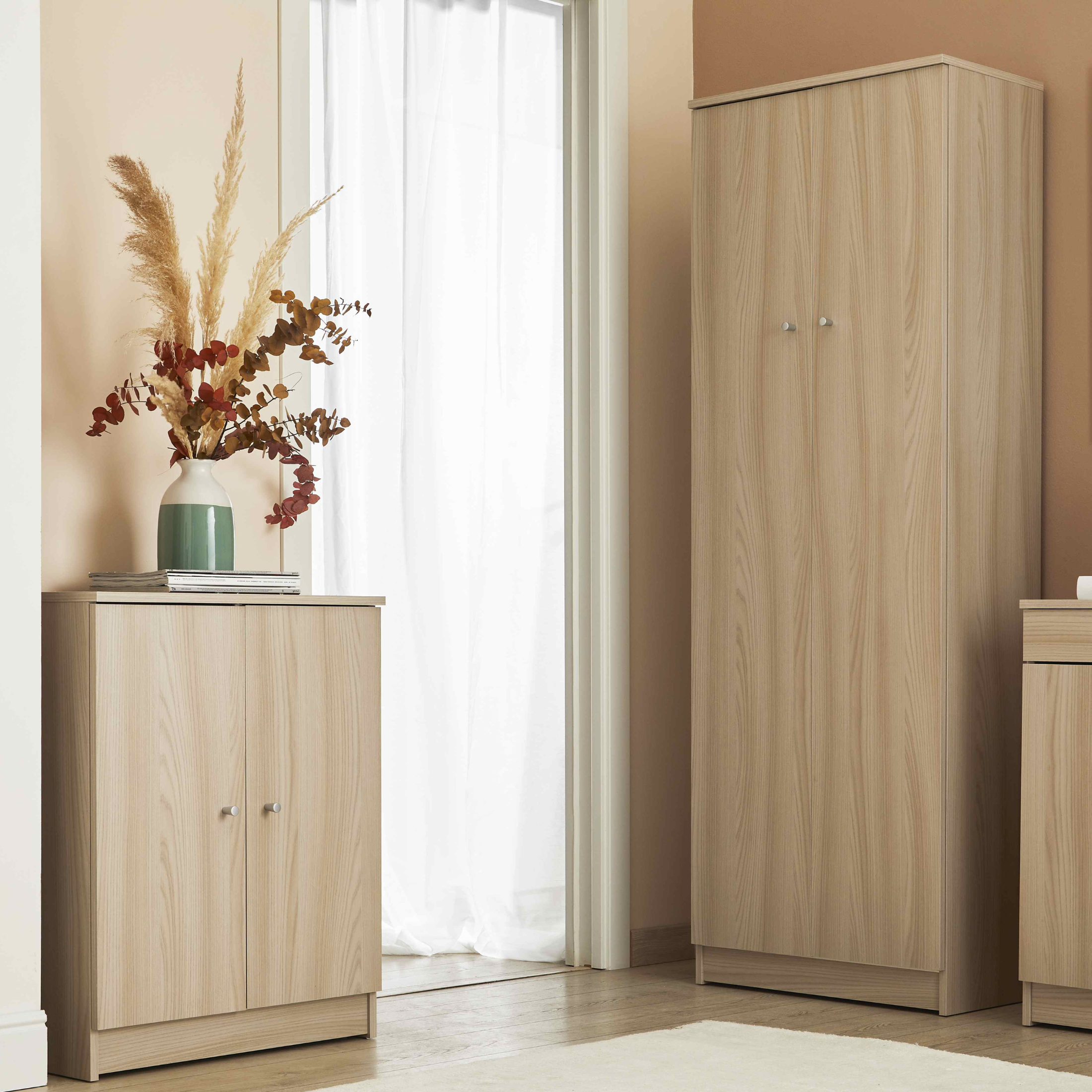 "Esme" modern 2-door wooden entrance hall cabinet, 62x34 cm, 80 cm high