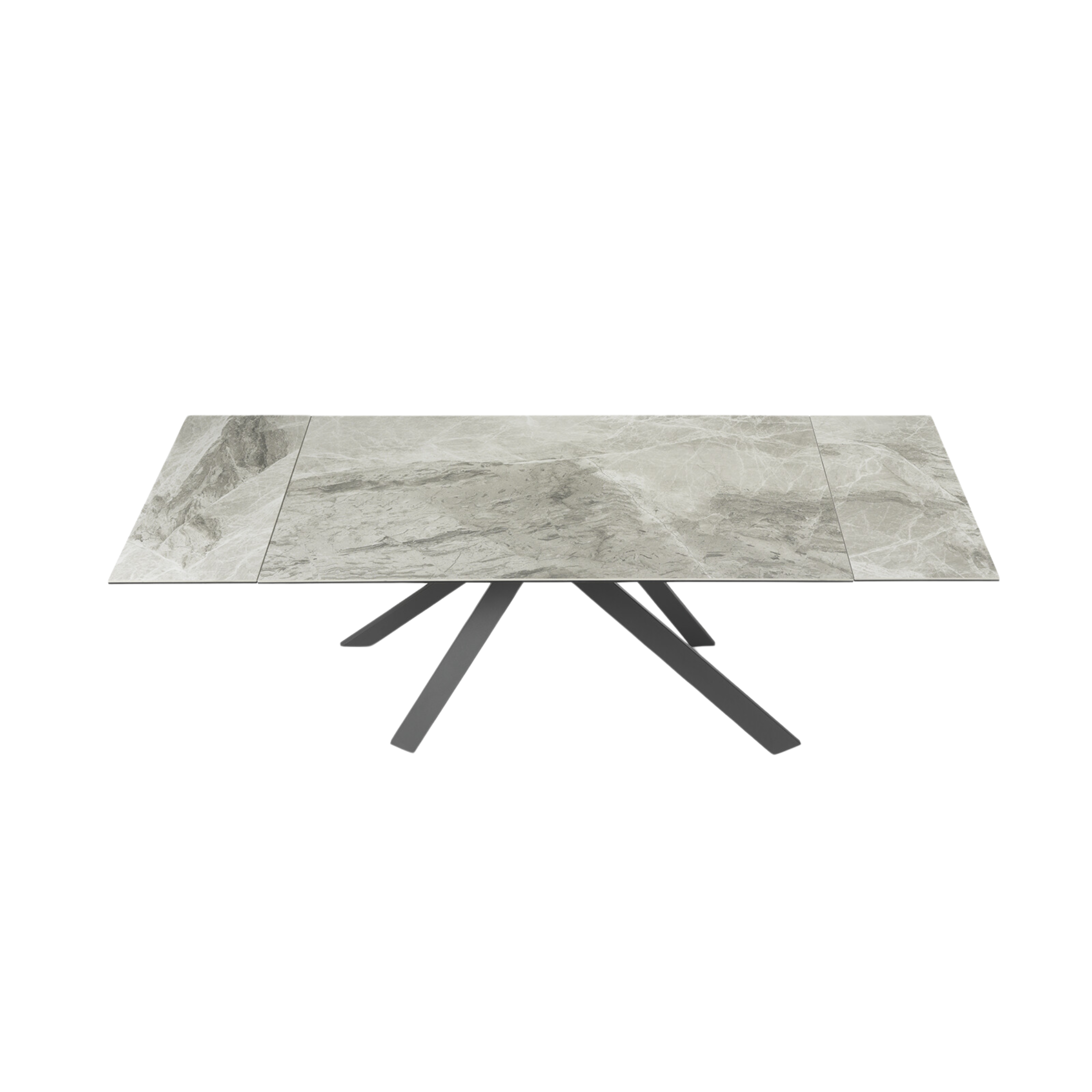"Caio" modern extendable dining table with porcelain stoneware top