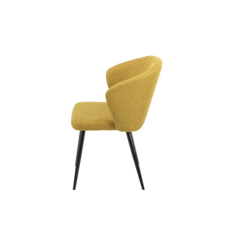 Set of "Krid" dining chairs upholstered in fabric with black metal legs, 44x41 cm, 82h