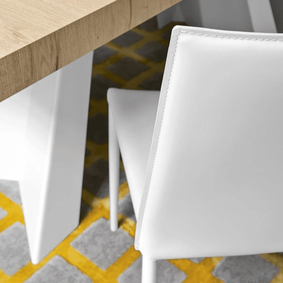 Set di sedie moderne da soggiorno "Boheme" rivestite in cuoio rigenerato cm 48x52 90h - MondoViro