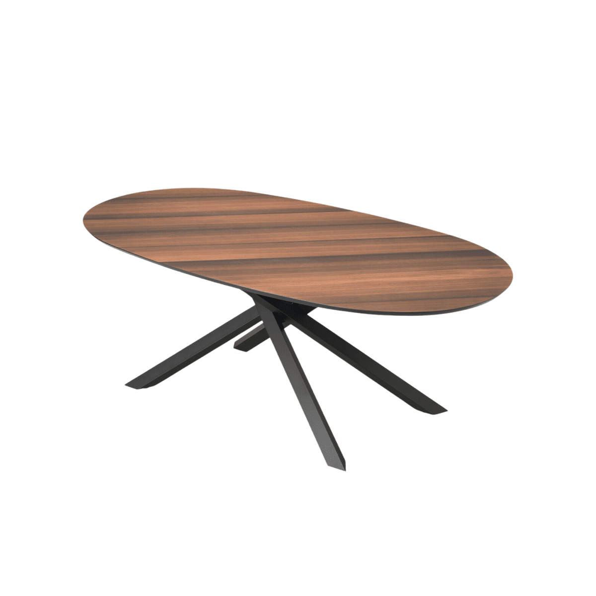 Tavolo fisso moderno da pranzo "Canyon" con base in metallo e piano in rovere cm 210x109 75h - MondoViro