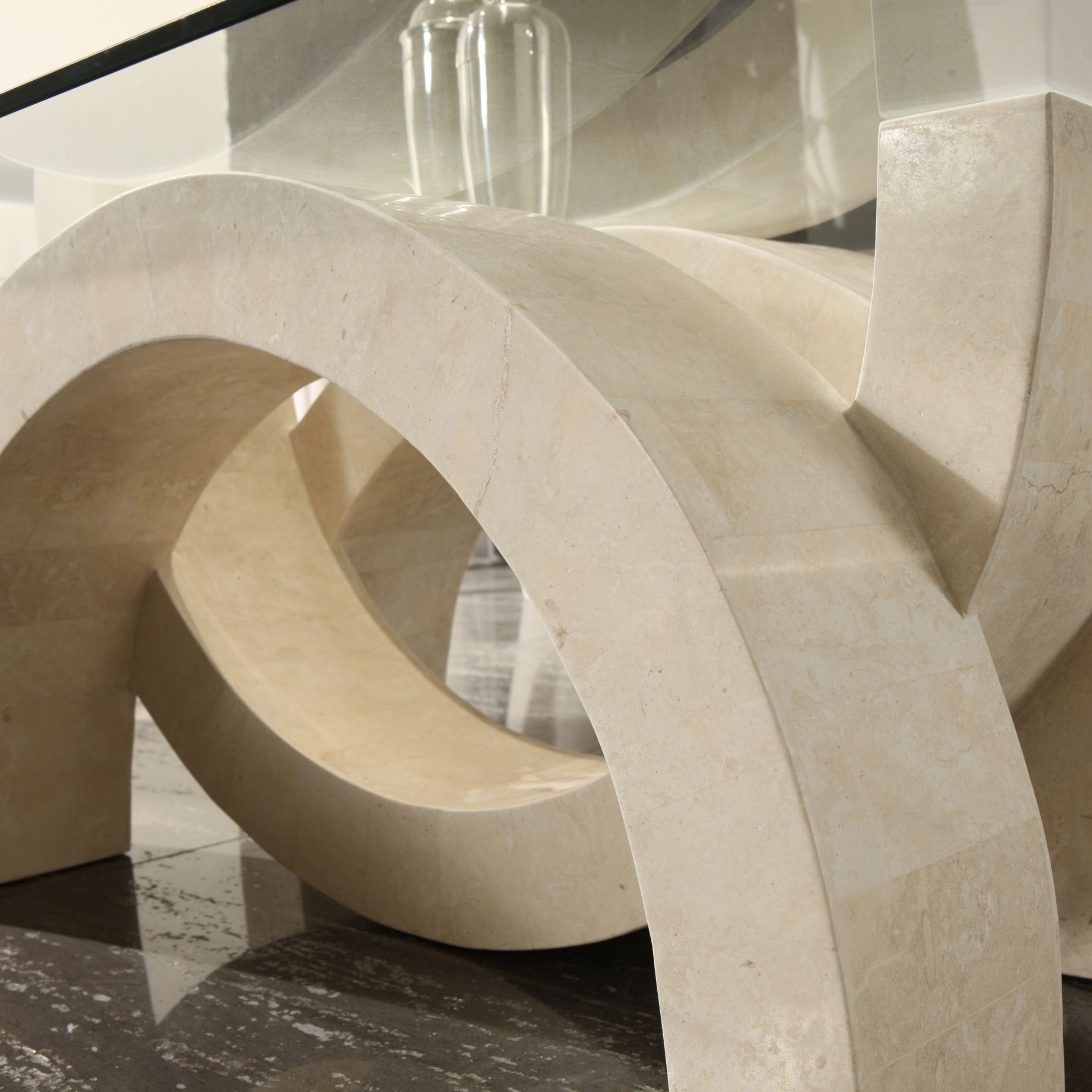 "Tito" fossil stone coffee table, 120x70 cm, 41 cm high