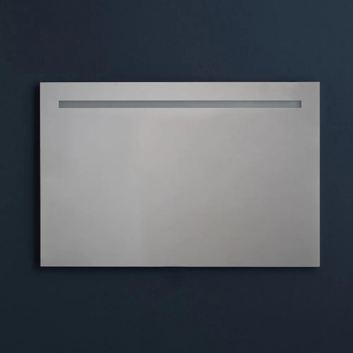 Specchio rettangolare con fascia a led "Valderico" profili in simil alluminio - MondoViro