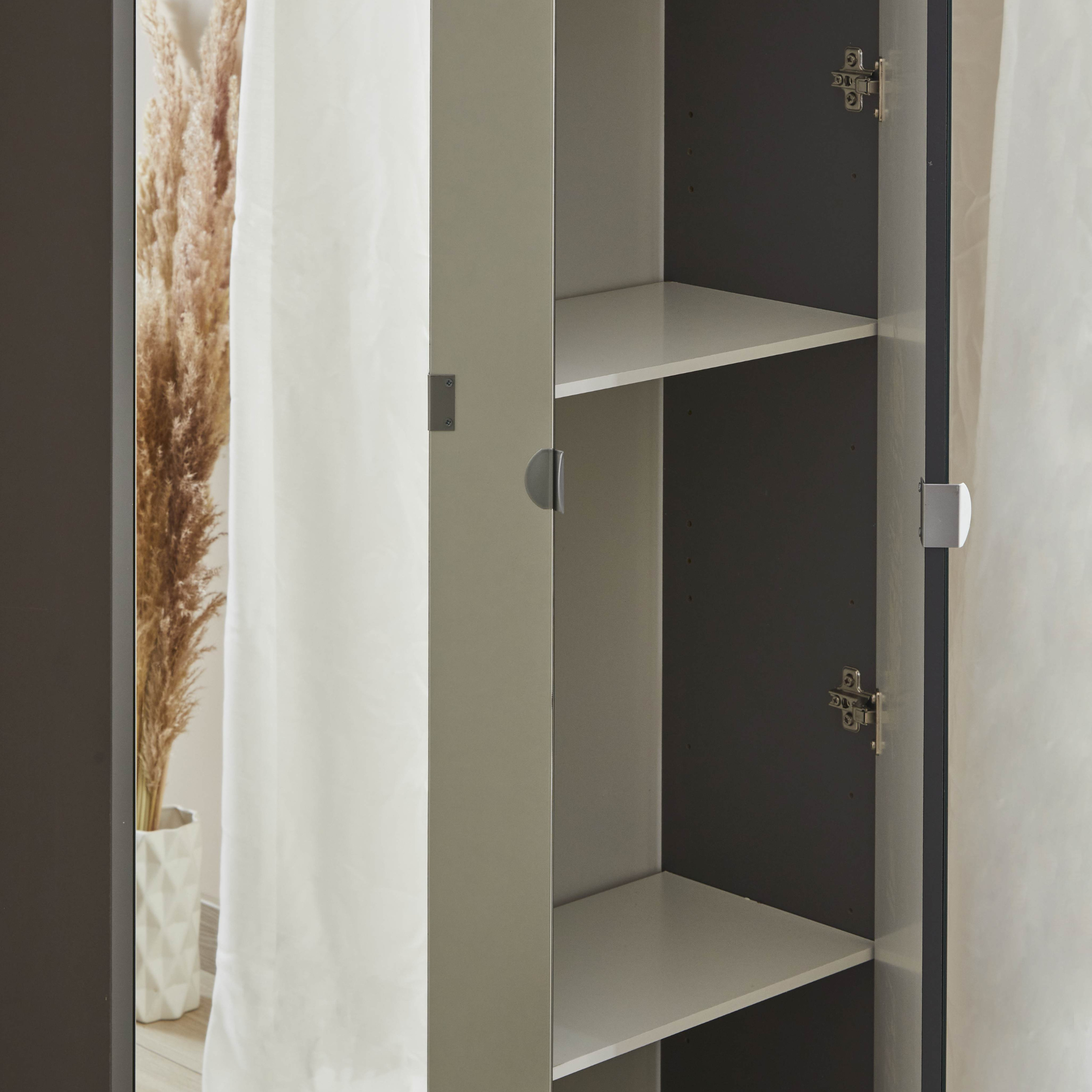 "Madrid" 2-door mirrored wardrobe with chrome feet, 83x29 cm, 190 cm high