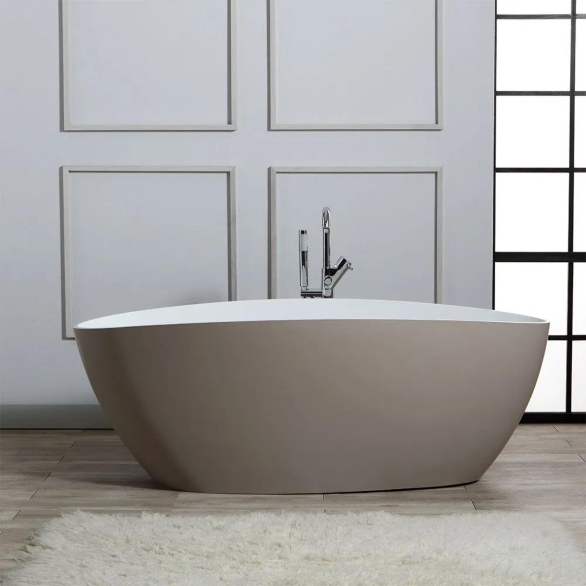 Vasca da bagno freestanding "Roma" in marmo ricomposto cm 156x71 56h - MondoViro