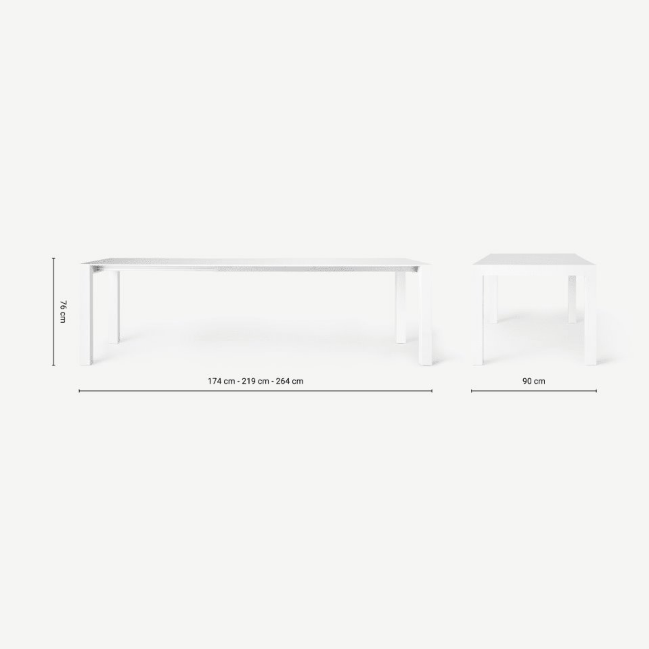 Tavolo allungabile in legno da pranzo "Snooker" 12 posti cm 174/264x90 76h