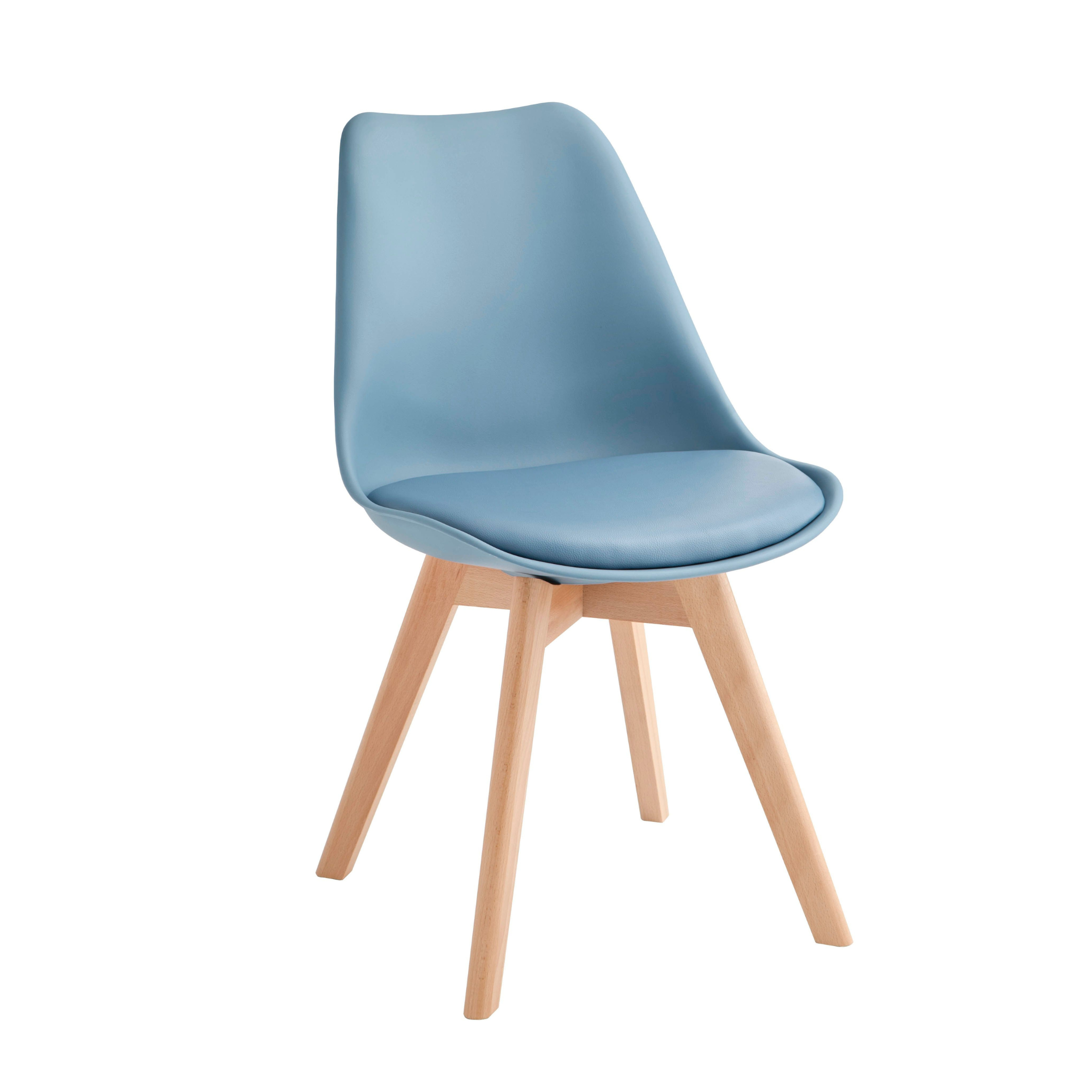 Set of padded chairs in imitation leather "Stilezze" armchairs with wooden legs cm 52x48.5 82h