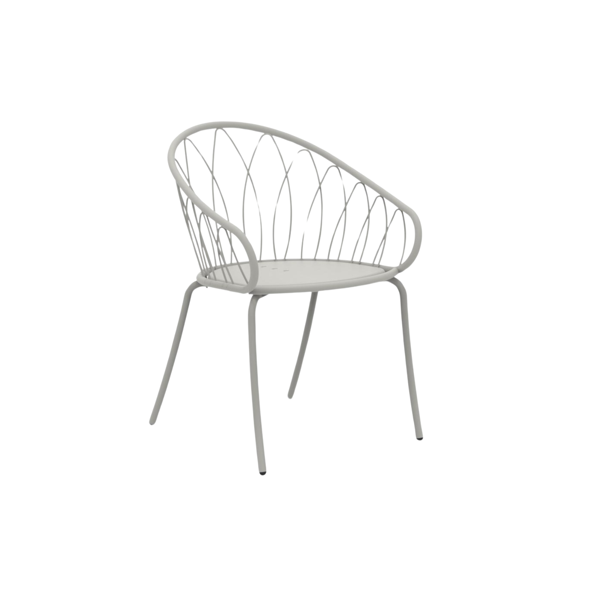 Set of stackable "Flora" painted metal garden chairs, 59x56 cm, 81 cm high