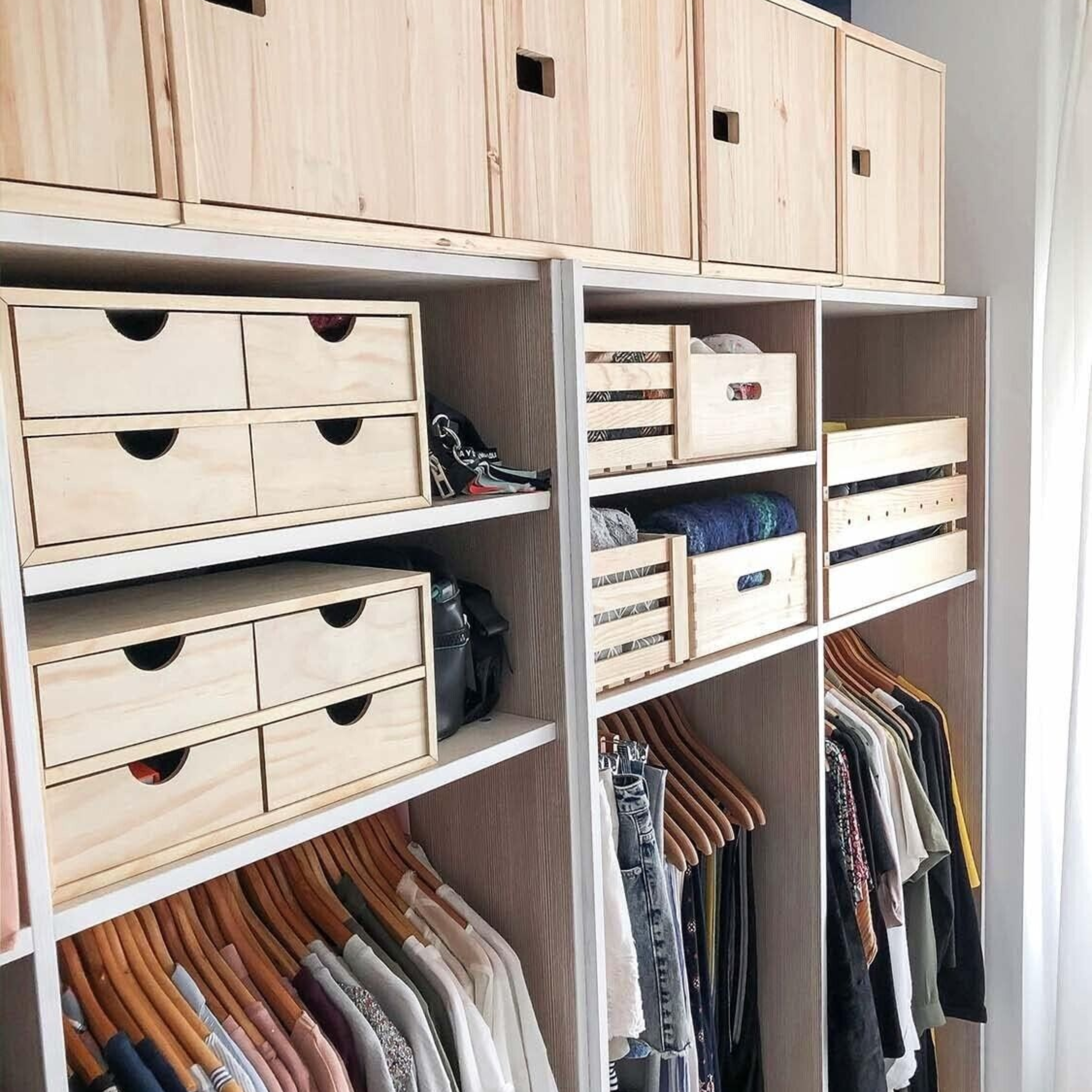 "Mini4" chest of drawers with 4 drawers in natural wood assembled cm 40x20 18.5h