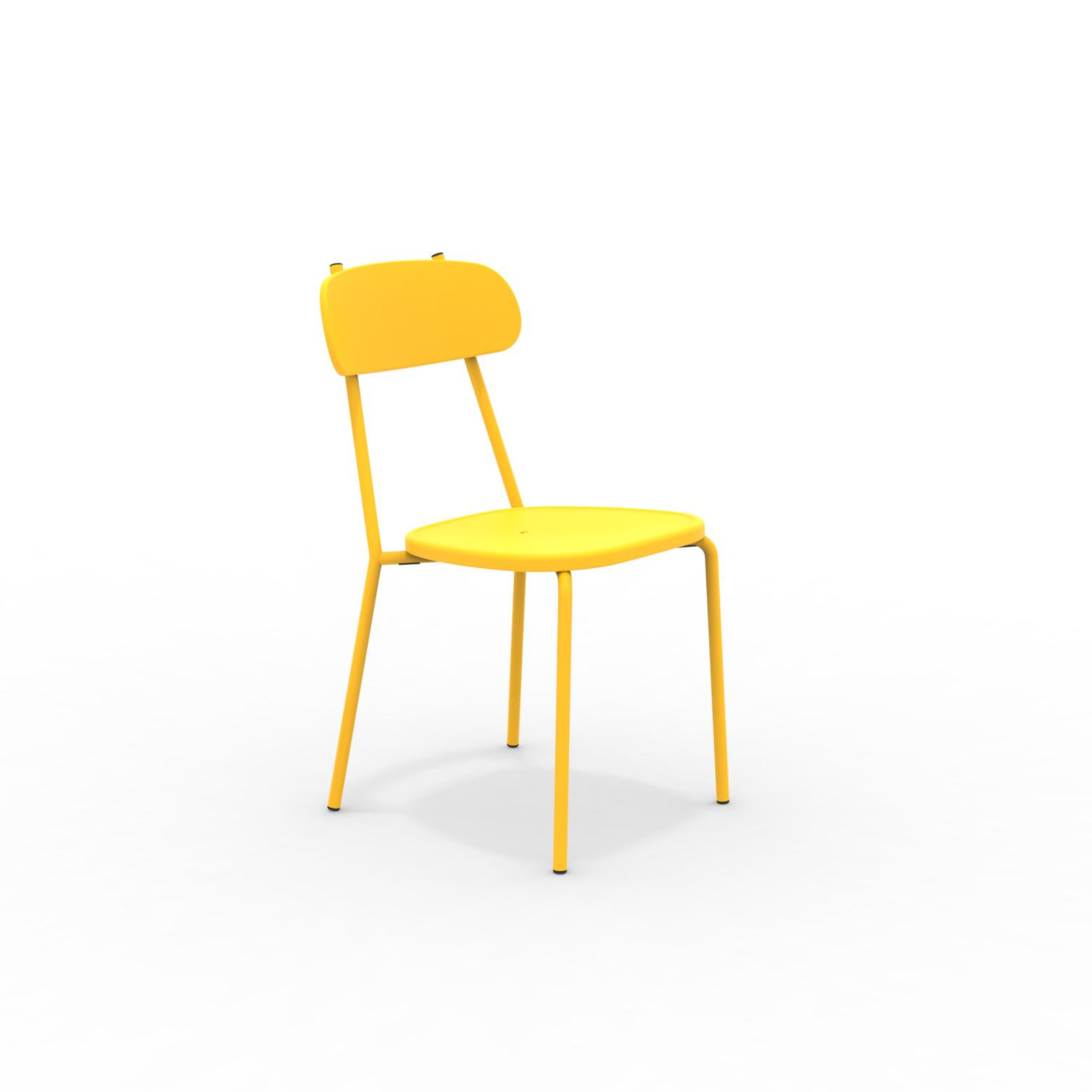 Set of stackable "Fox" garden chairs in painted metal, 45x53 cm, 84h