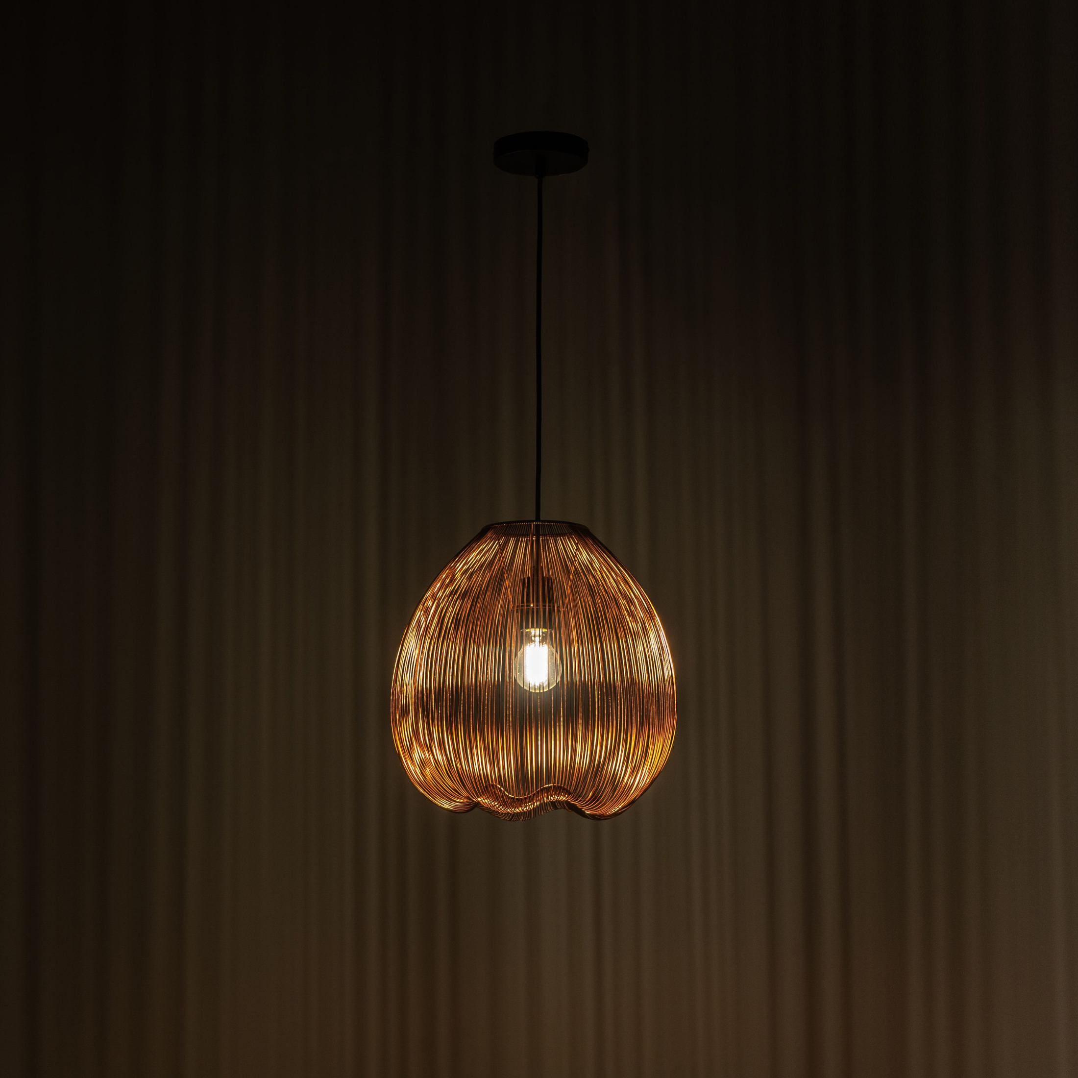 "Sirio" hanging and table lamp with metal shade