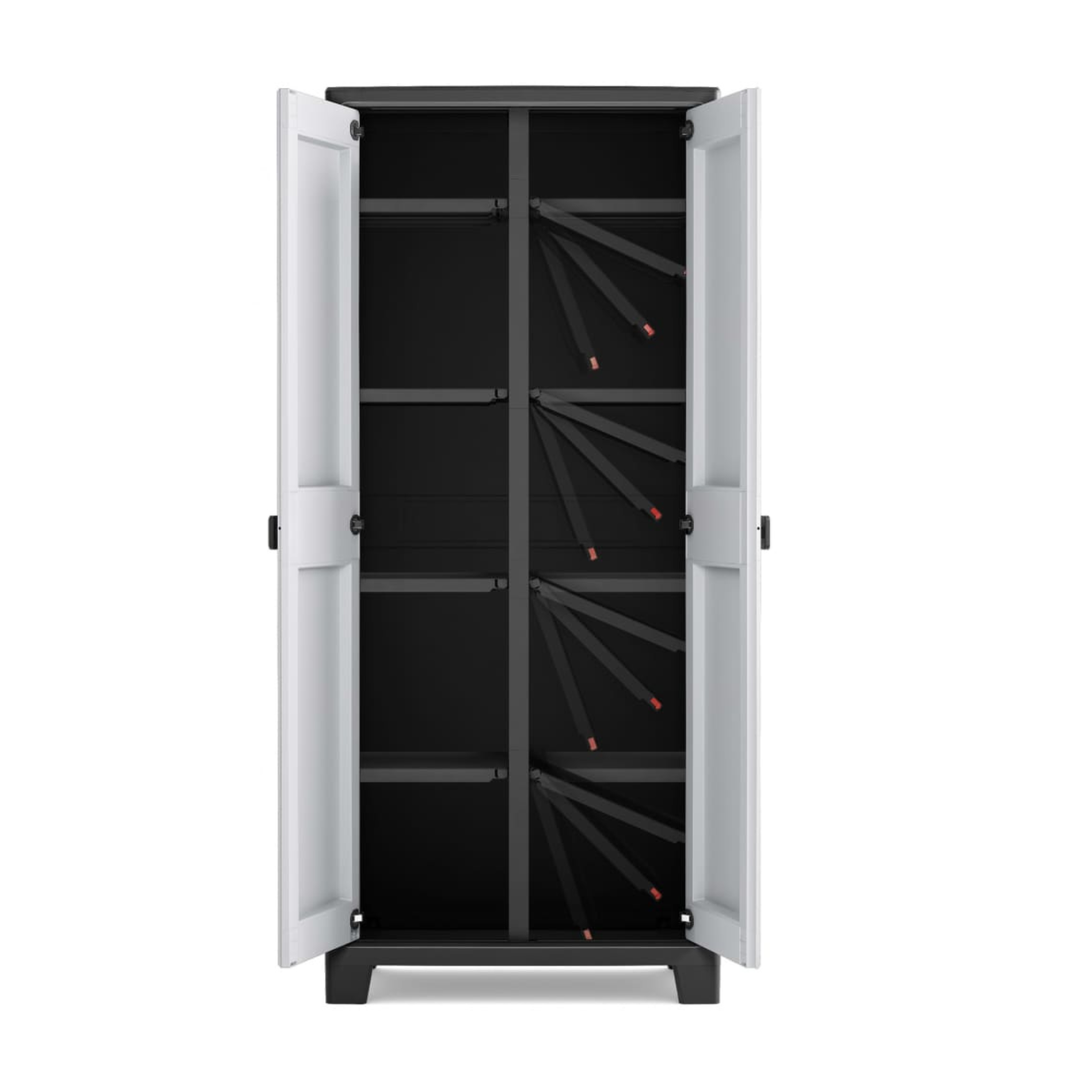 XL "Hitan" resin garden cabinet with internal shelves and raised feet