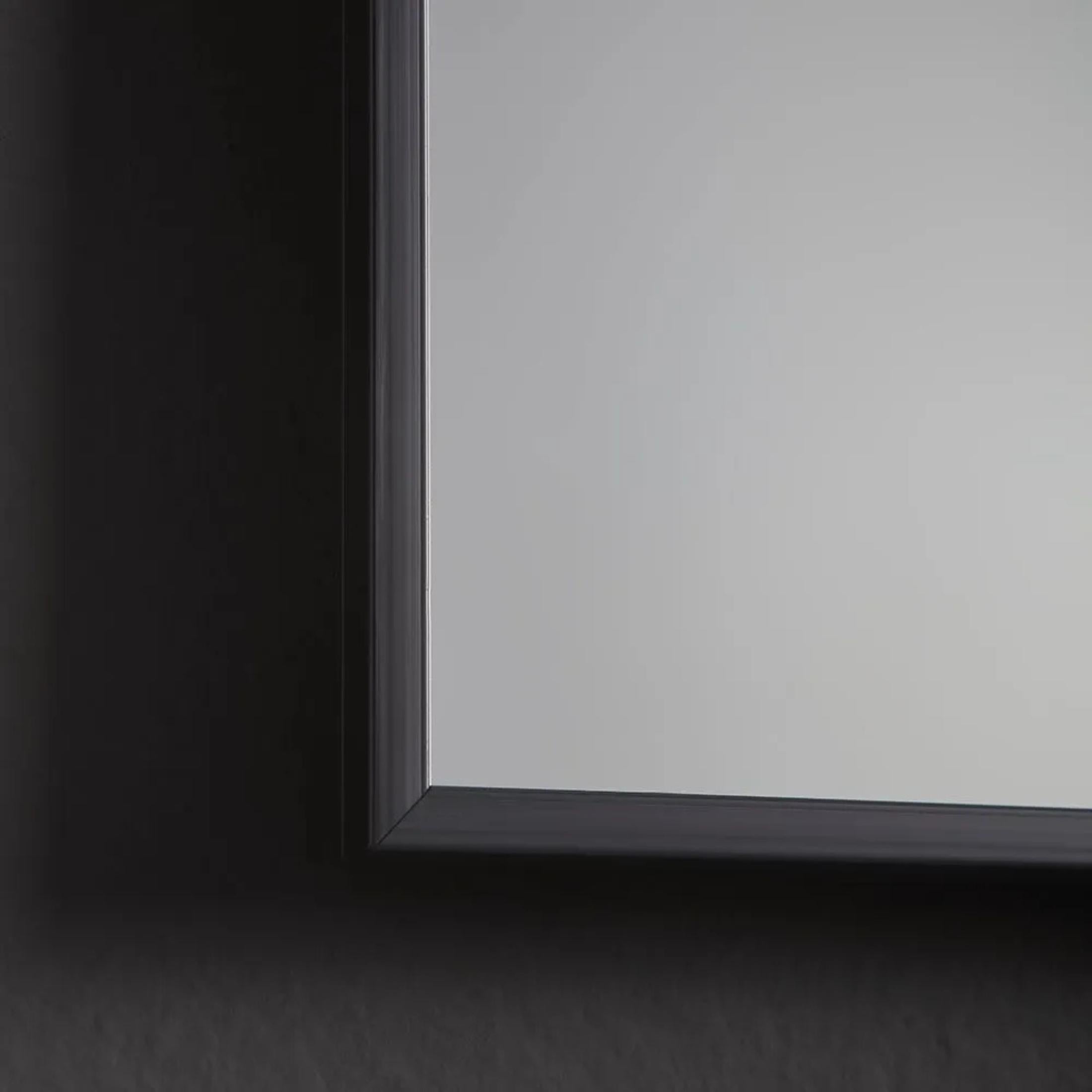 "Sombra" rectangular LED strip mirror with matt black frame