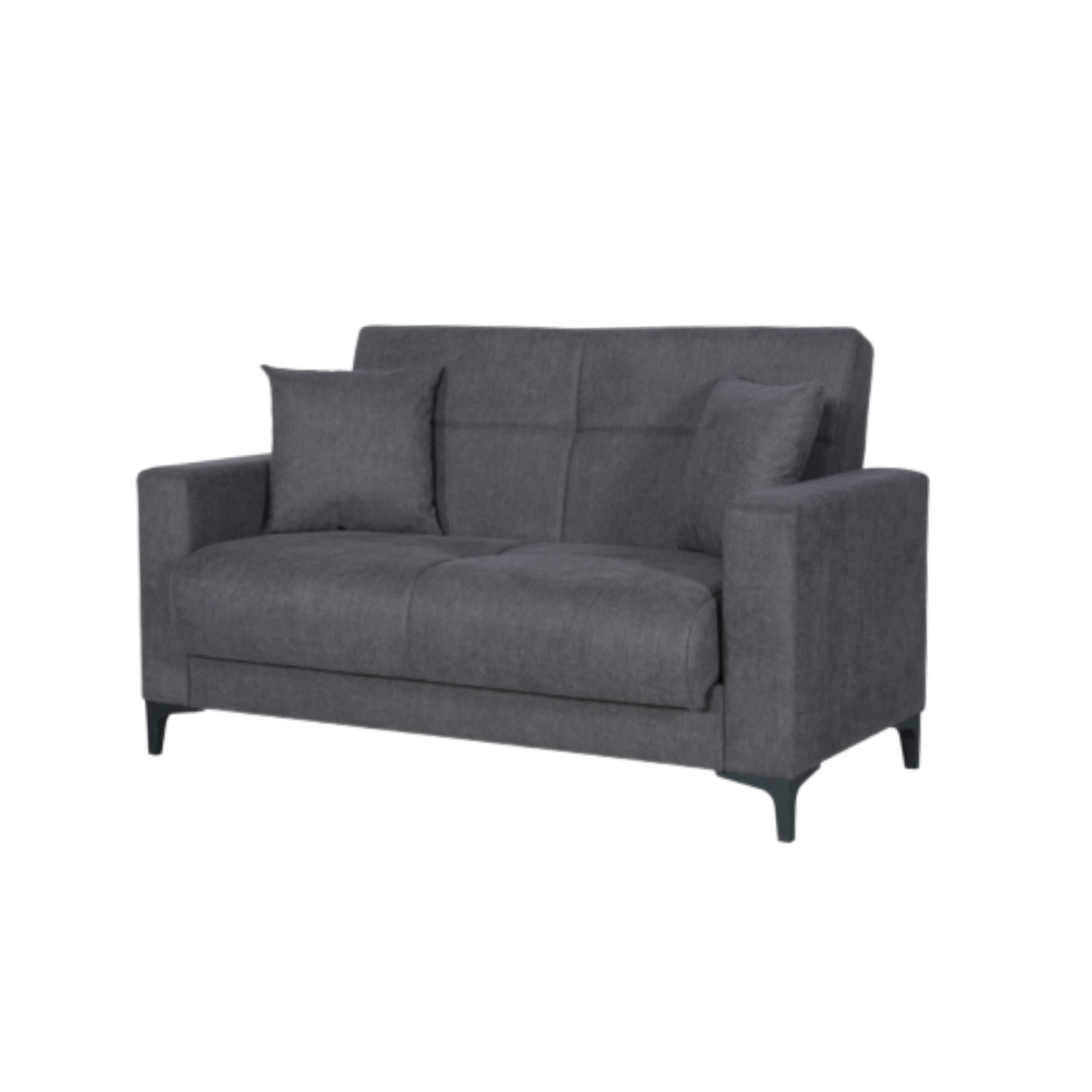 "Bravo Bacos" fabric sofa with storage drawer and two cushions