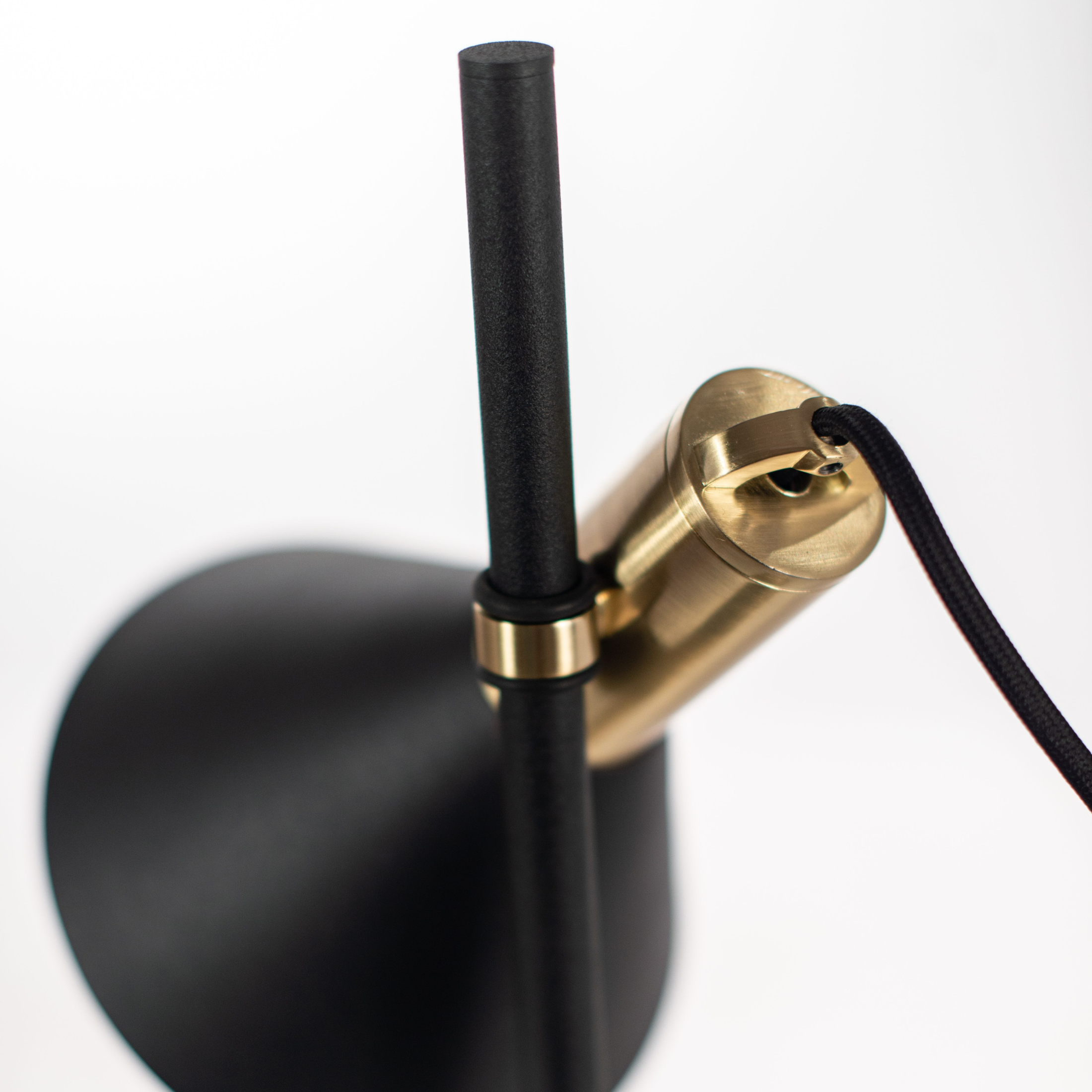 "Lucia" metal floor and table lamp with brass shade