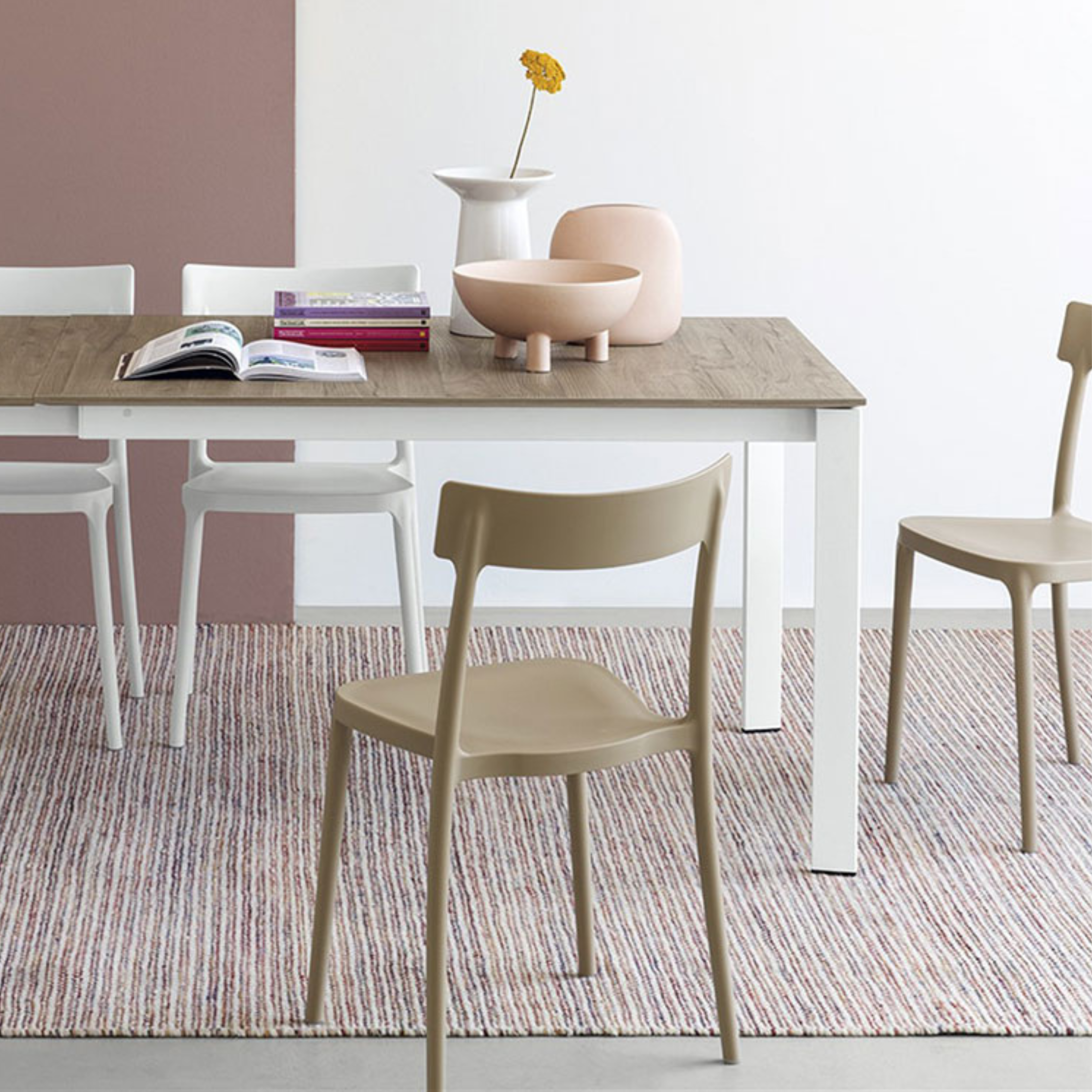 Set of modern stackable polypropylene chairs "Argo" for living room cm 48x47 82h