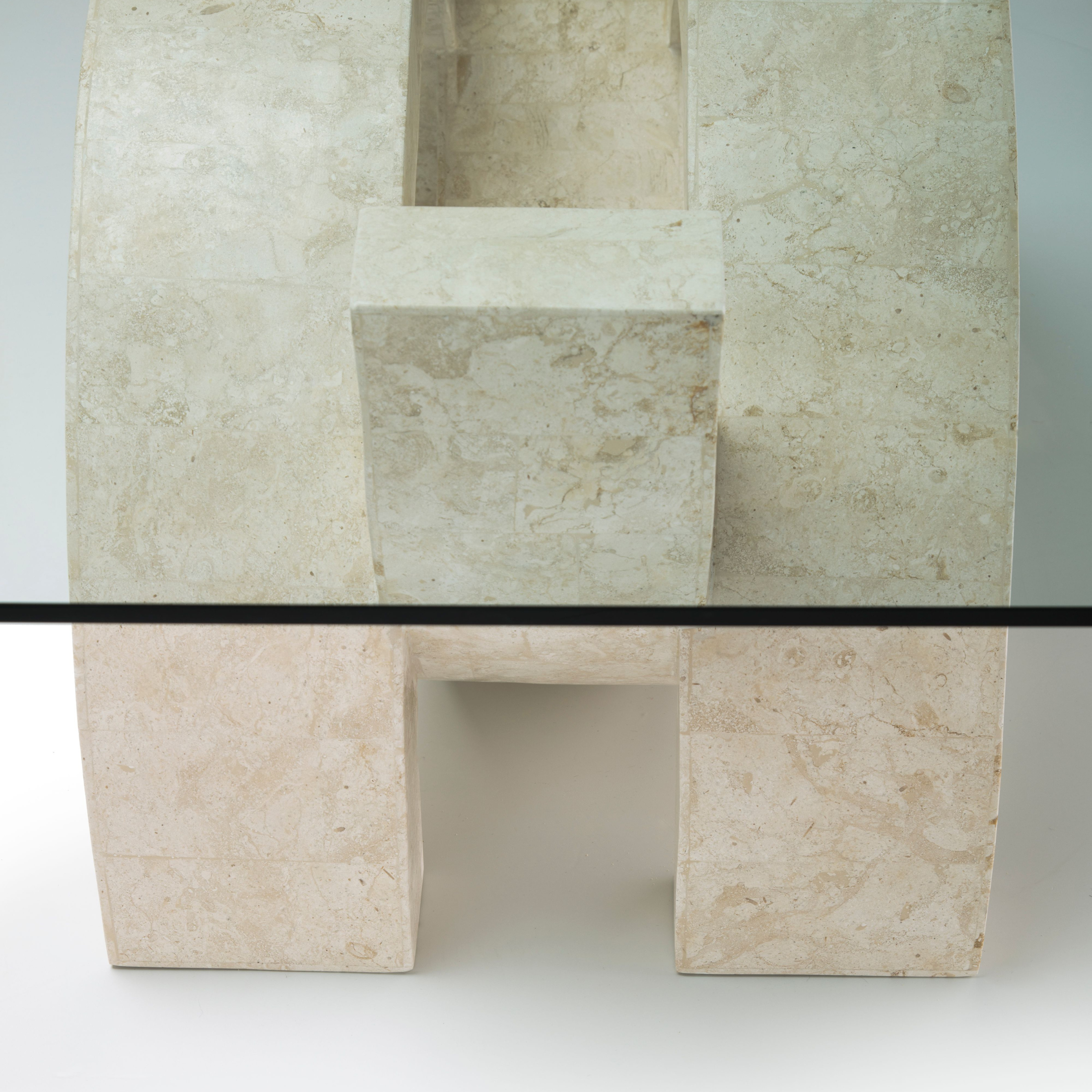 "Tito" fossil stone coffee table, 120x70 cm, 41 cm high