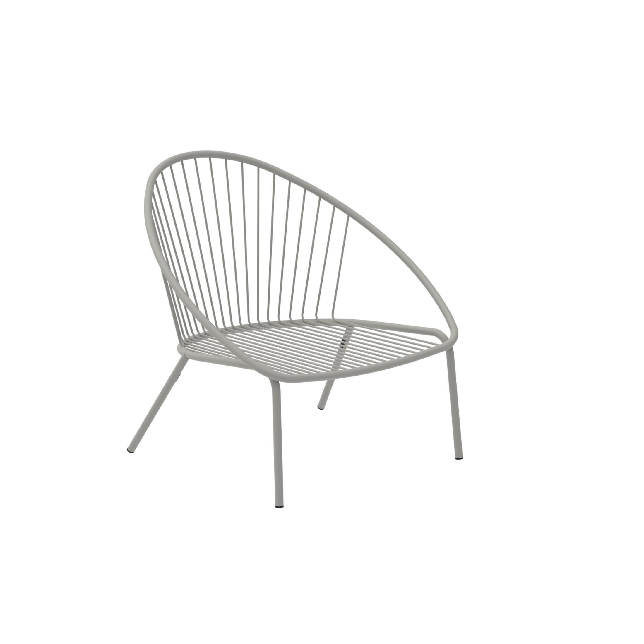 "Aria" low metal garden armchair, stackable lounge chair, 82x86 cm, 87 cm high