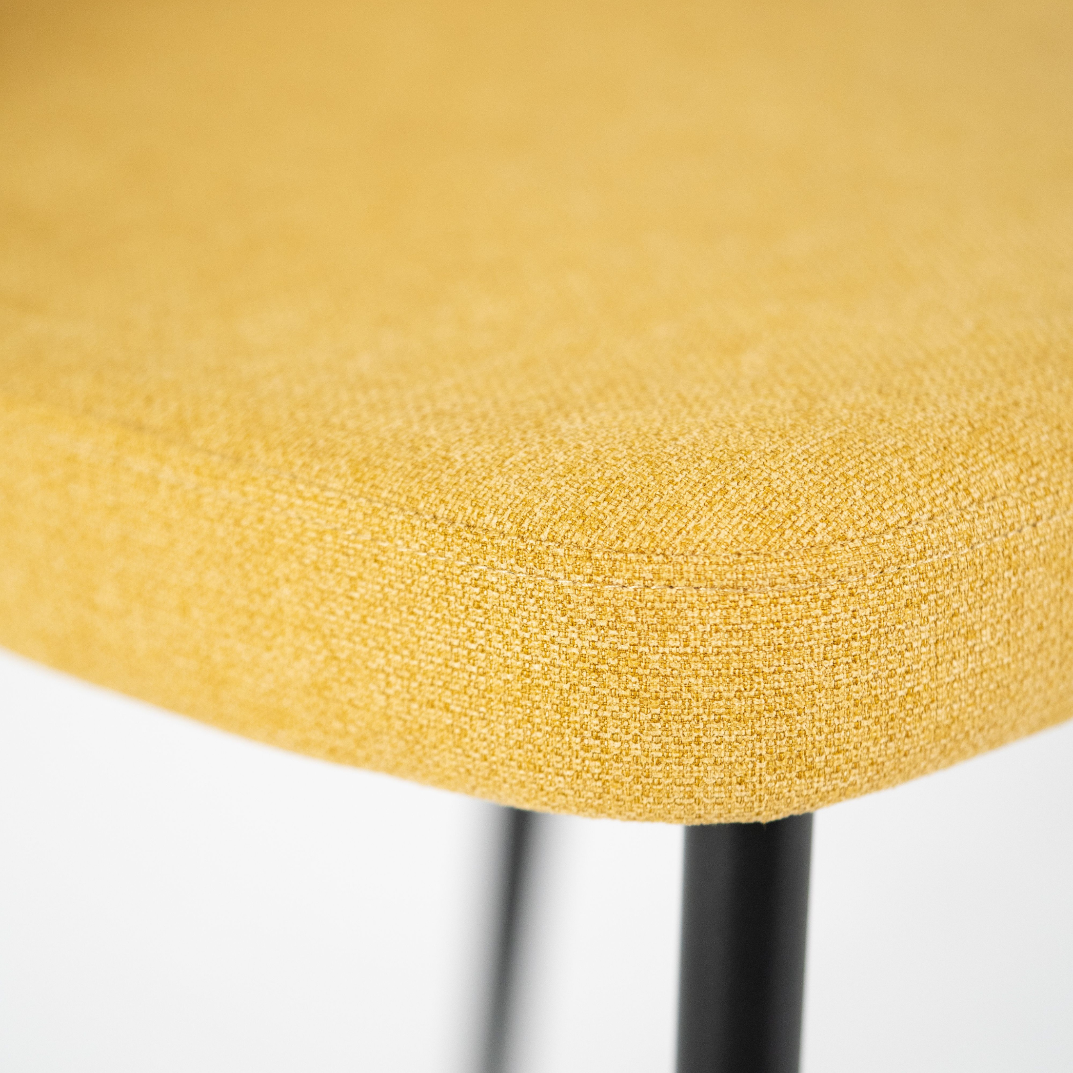 Set of modern "Giglio" fabric chairs with painted metal legs, 46x55 cm, 85 cm high