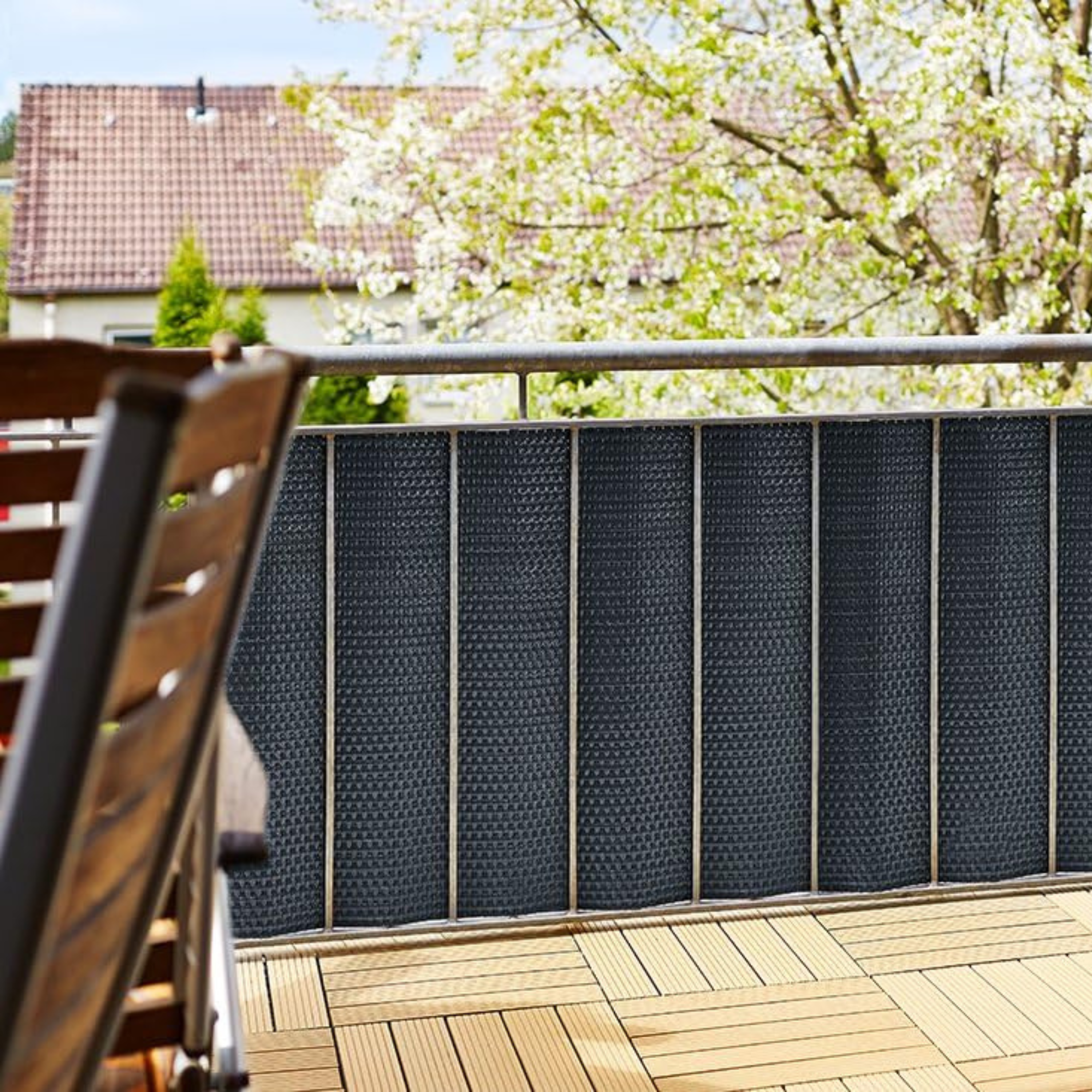 "Temp" rattan-effect privacy fence in a double-sided roll, 90x500 cm