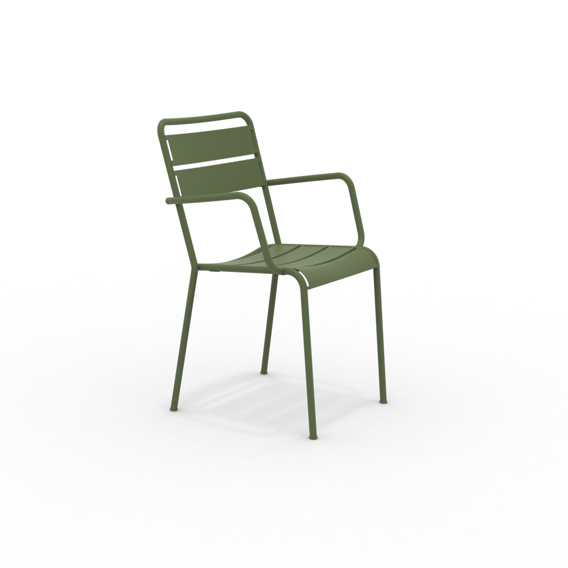 Set of modern and stackable "Twist" metal garden chairs with armrests, 55x57 cm, 87h