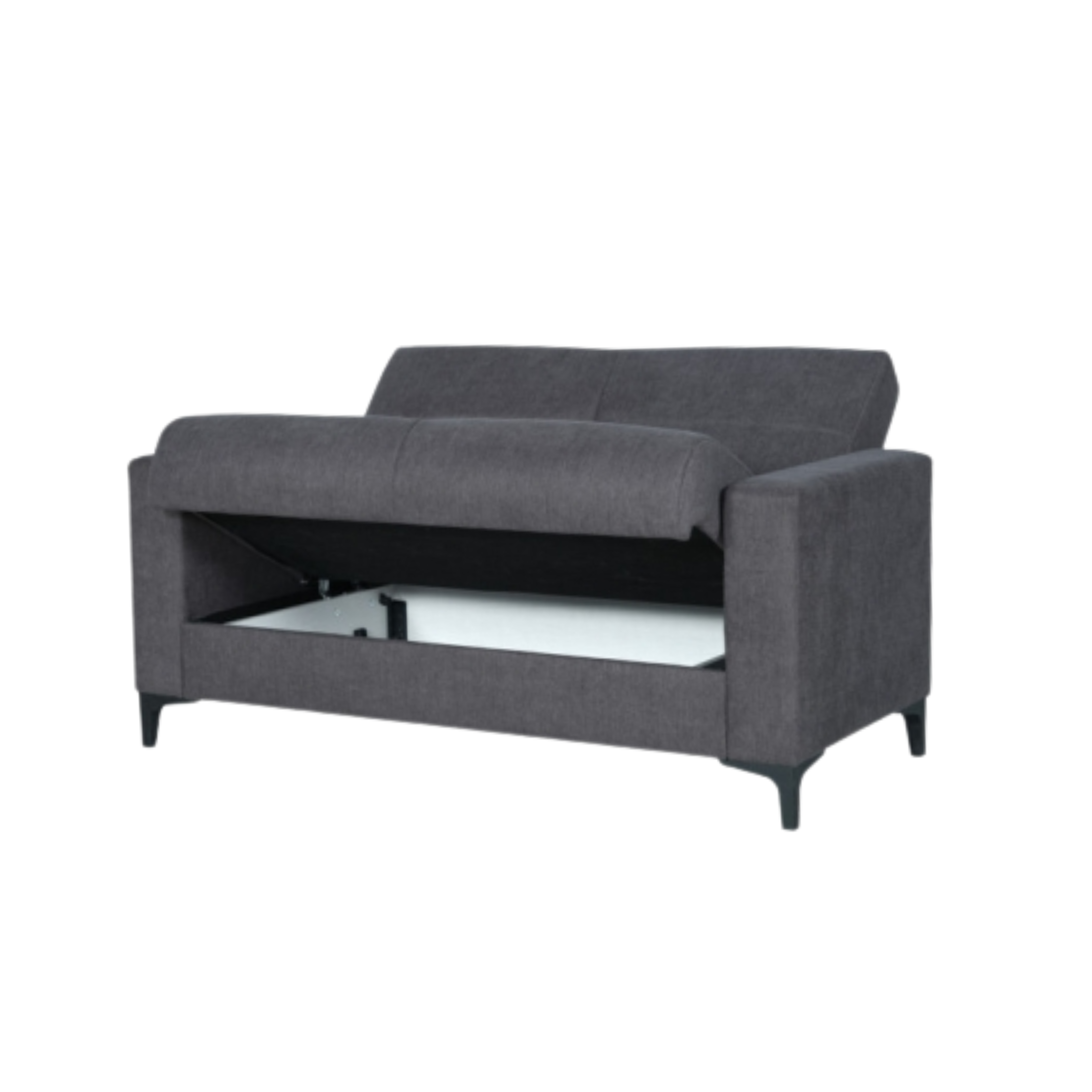 "Bravo Bacos" fabric sofa with storage drawer and two cushions