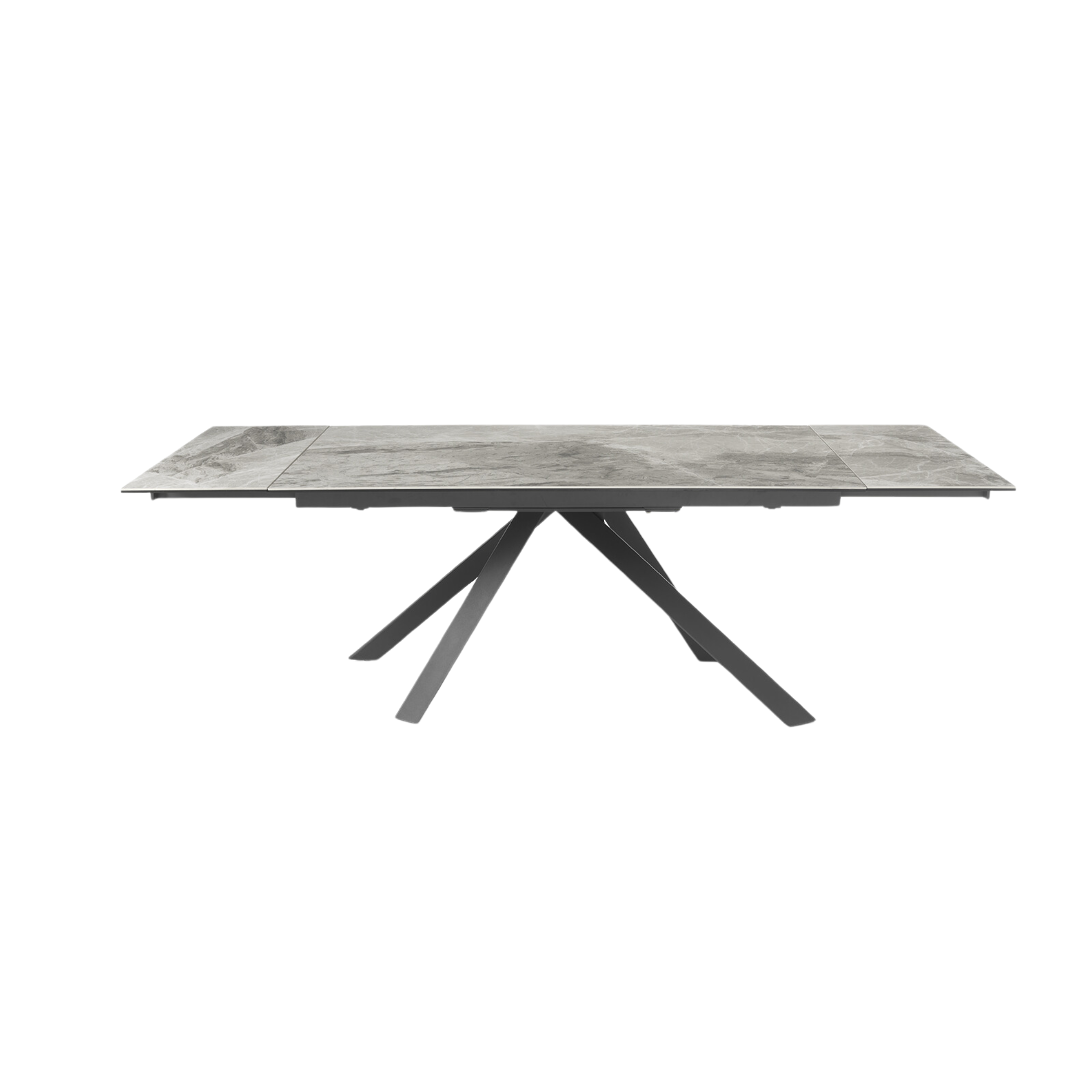 "Caio" modern extendable dining table with porcelain stoneware top