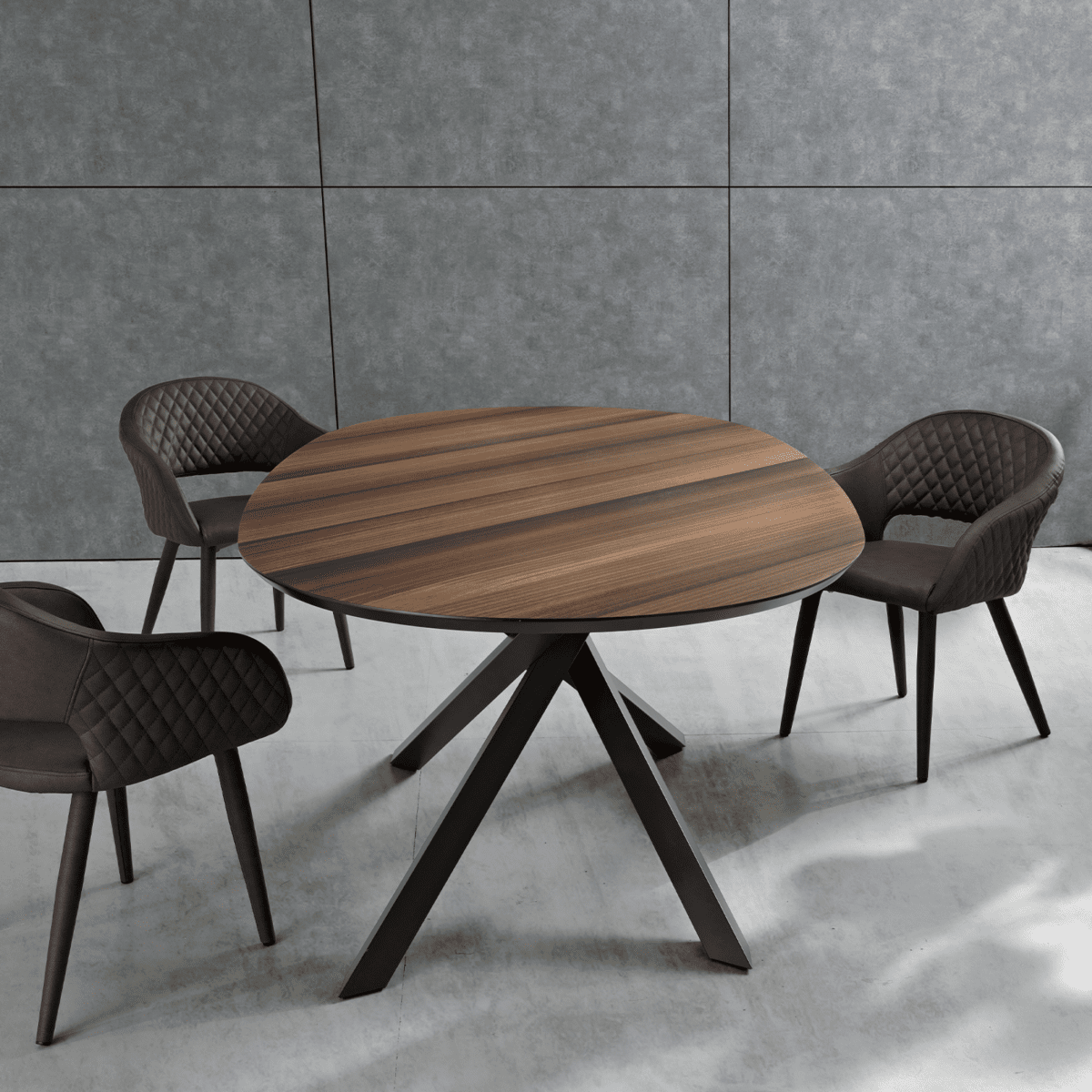 Tavolo fisso moderno da pranzo "Canyon" con base in metallo e piano in rovere cm 210x109 75h - MondoViro