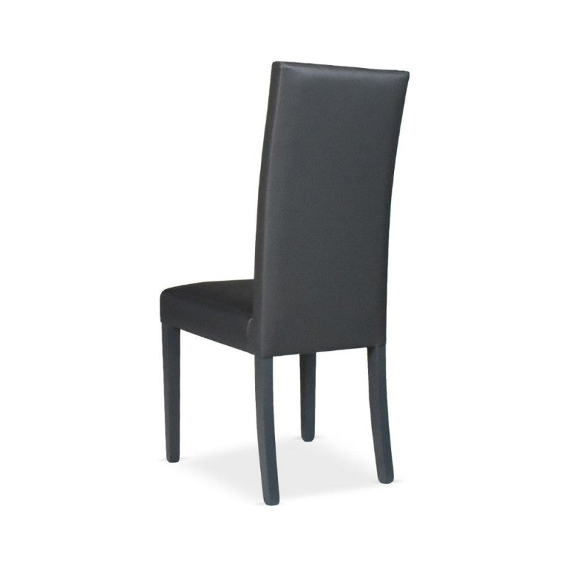 Set of "Nancy" dining chairs upholstered in eco-leather with wooden legs, 47x47 cm, 101h