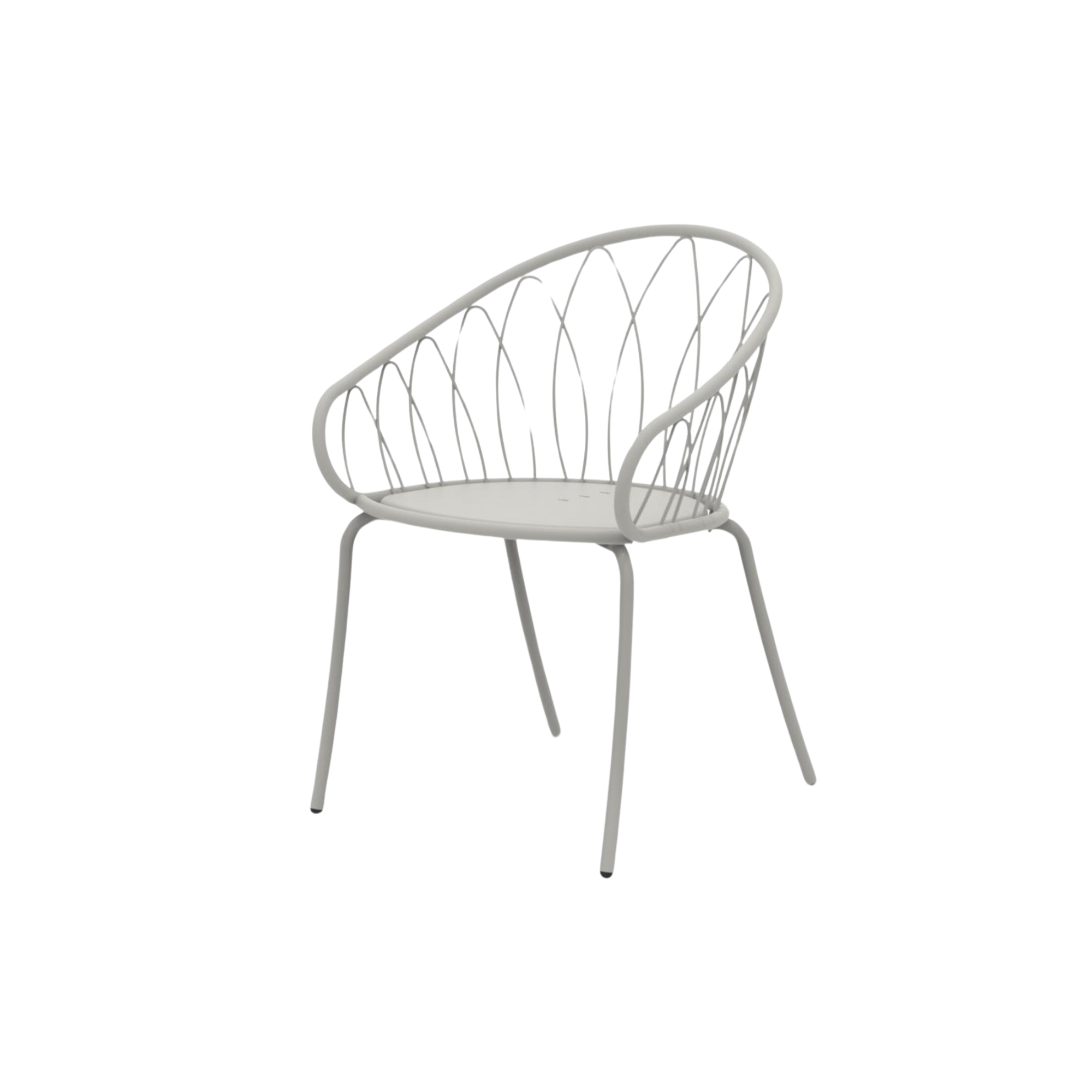 Set of stackable "Flora" painted metal garden chairs, 59x56 cm, 81 cm high