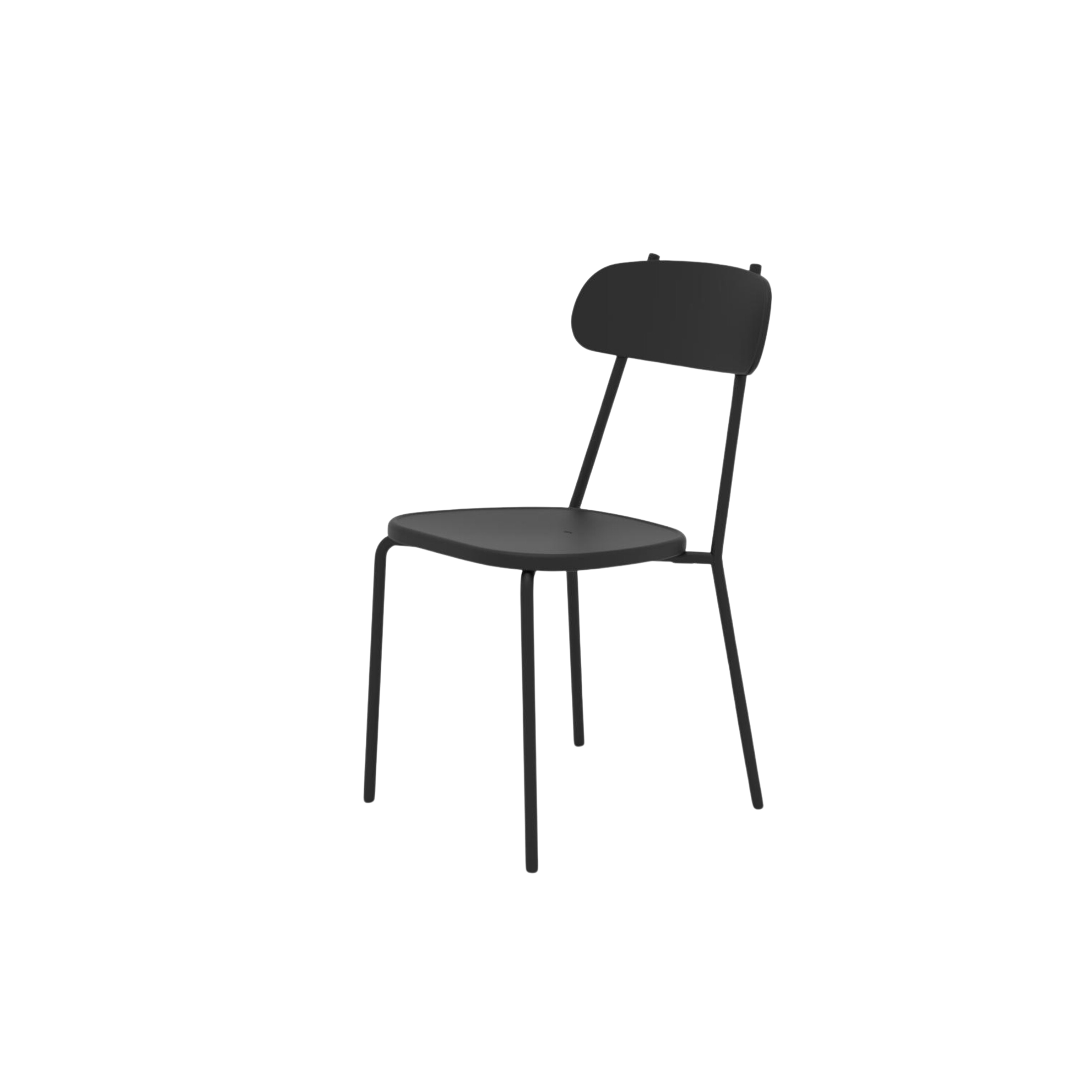 Set of stackable "Fox" garden chairs in painted metal, 45x53 cm, 84h