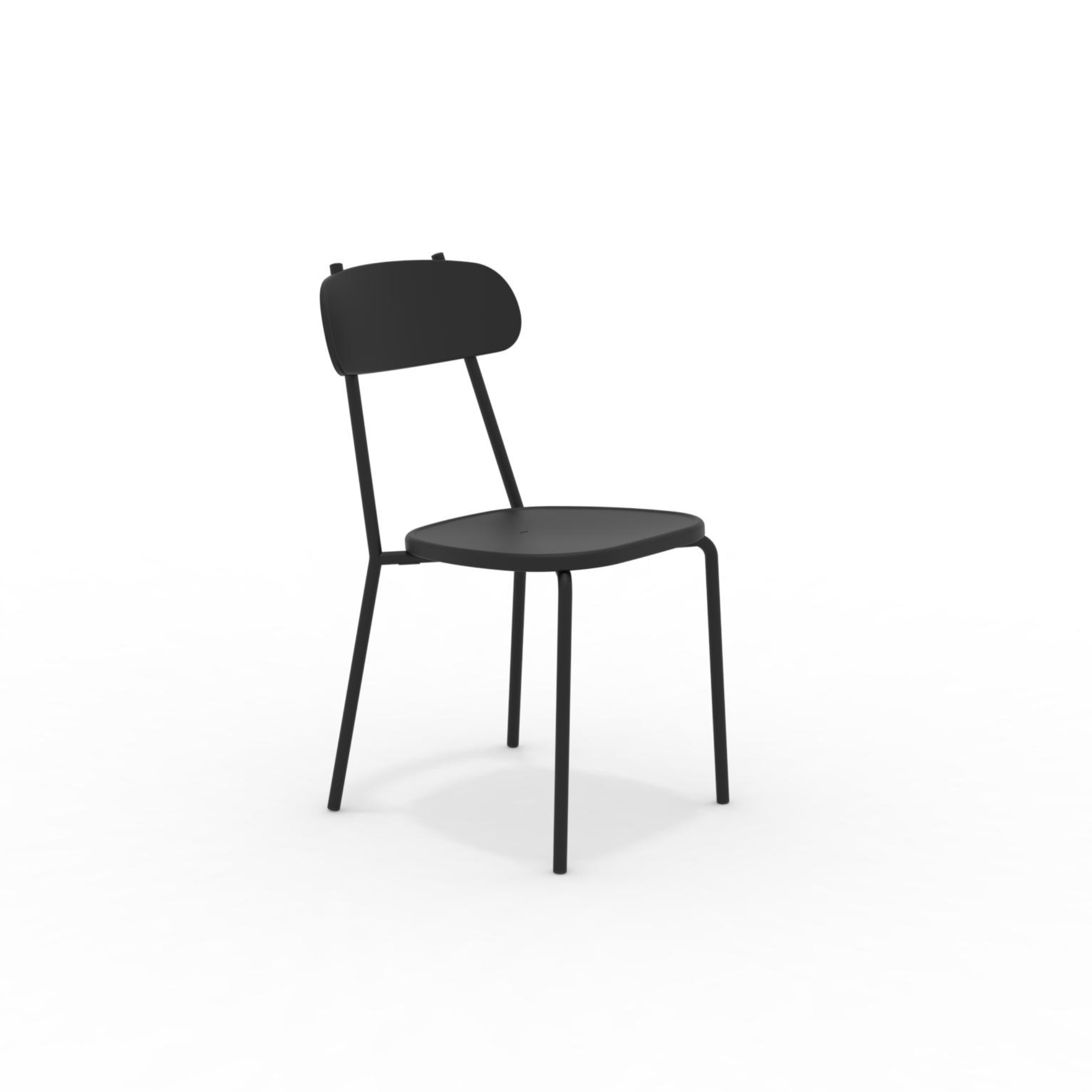 Set of stackable "Fox" garden chairs in painted metal, 45x53 cm, 84h