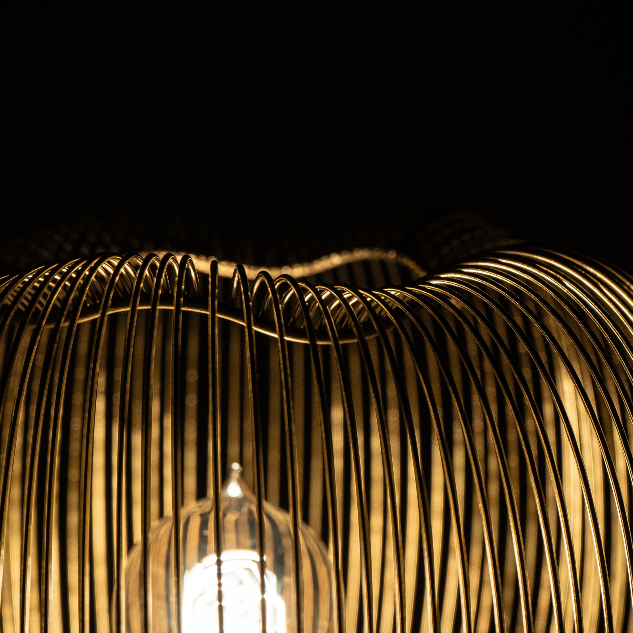 "Sirio" hanging and table lamp with metal shade