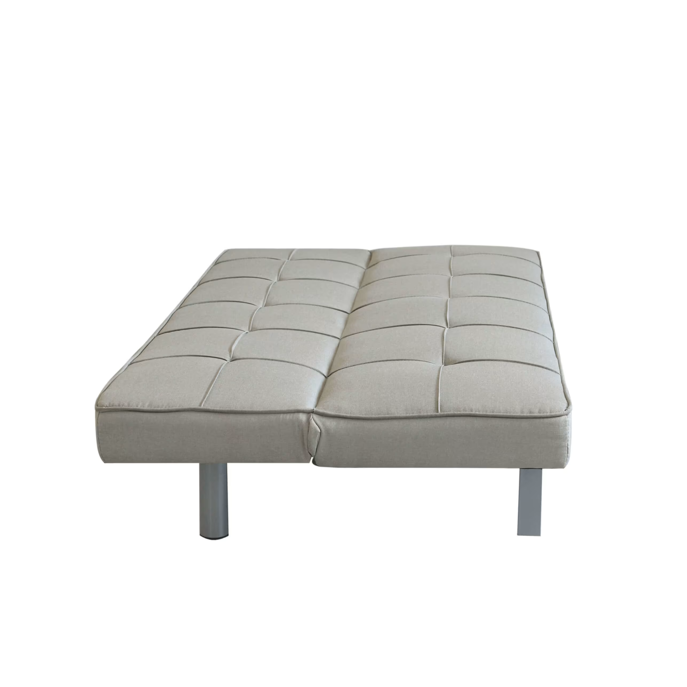 "Evelin" 3-seater sofa bed in linen fabric with metal legs, 180x81 cm, 79 cm high.