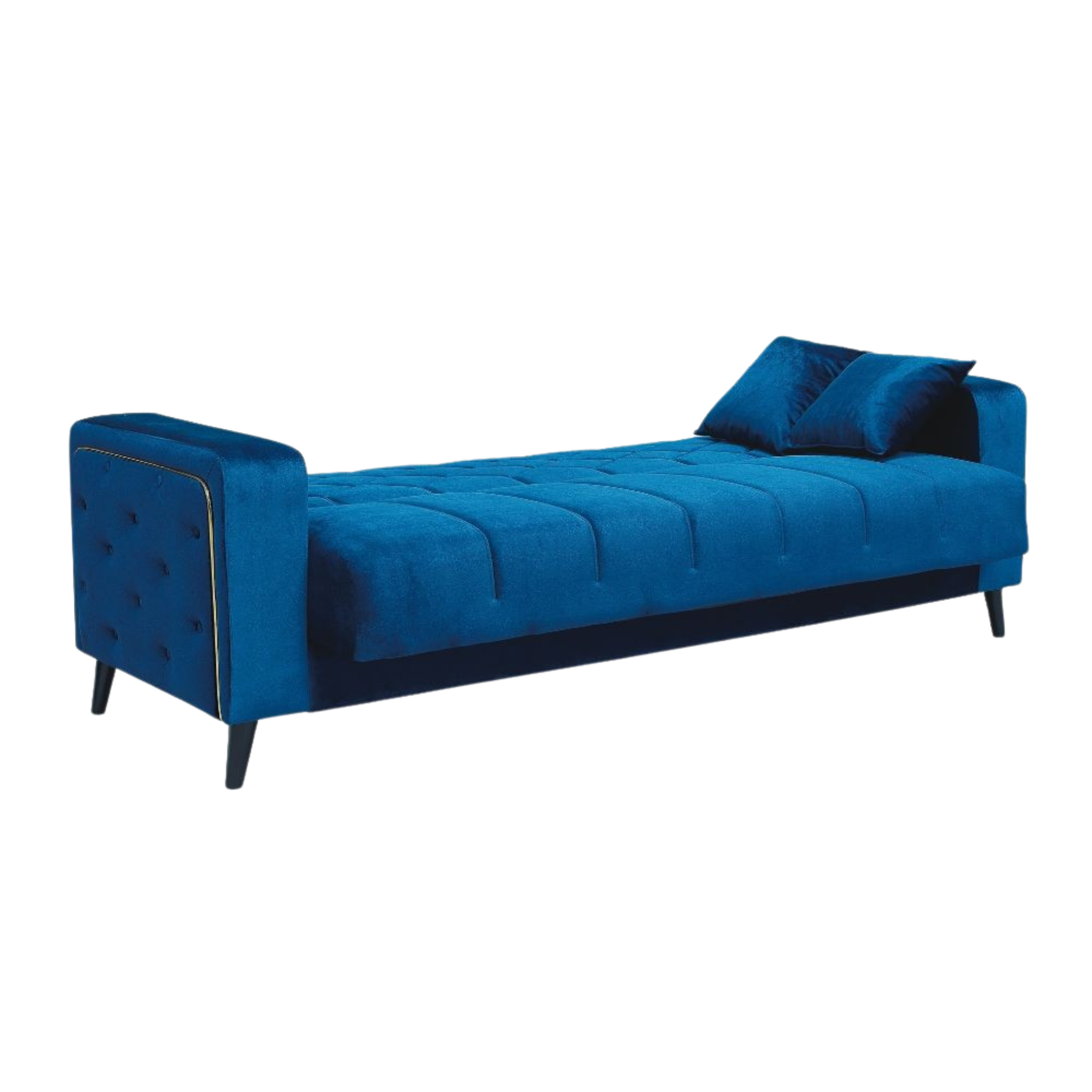 Modern 3-seater "Lisa" velvet sofa bed for living room, 225x85 cm, 84h