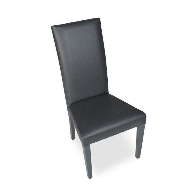 Set of "Nancy" dining chairs upholstered in eco-leather with wooden legs, 47x47 cm, 101h
