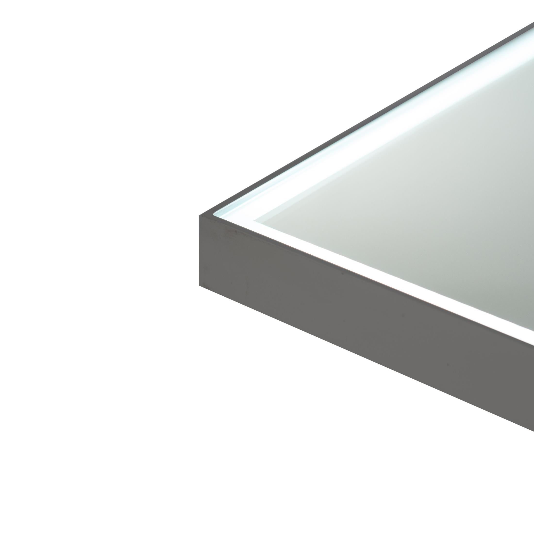 Specchio led da parete "Barbara" cornice in alluminio rettangolare cm 100x5 80h