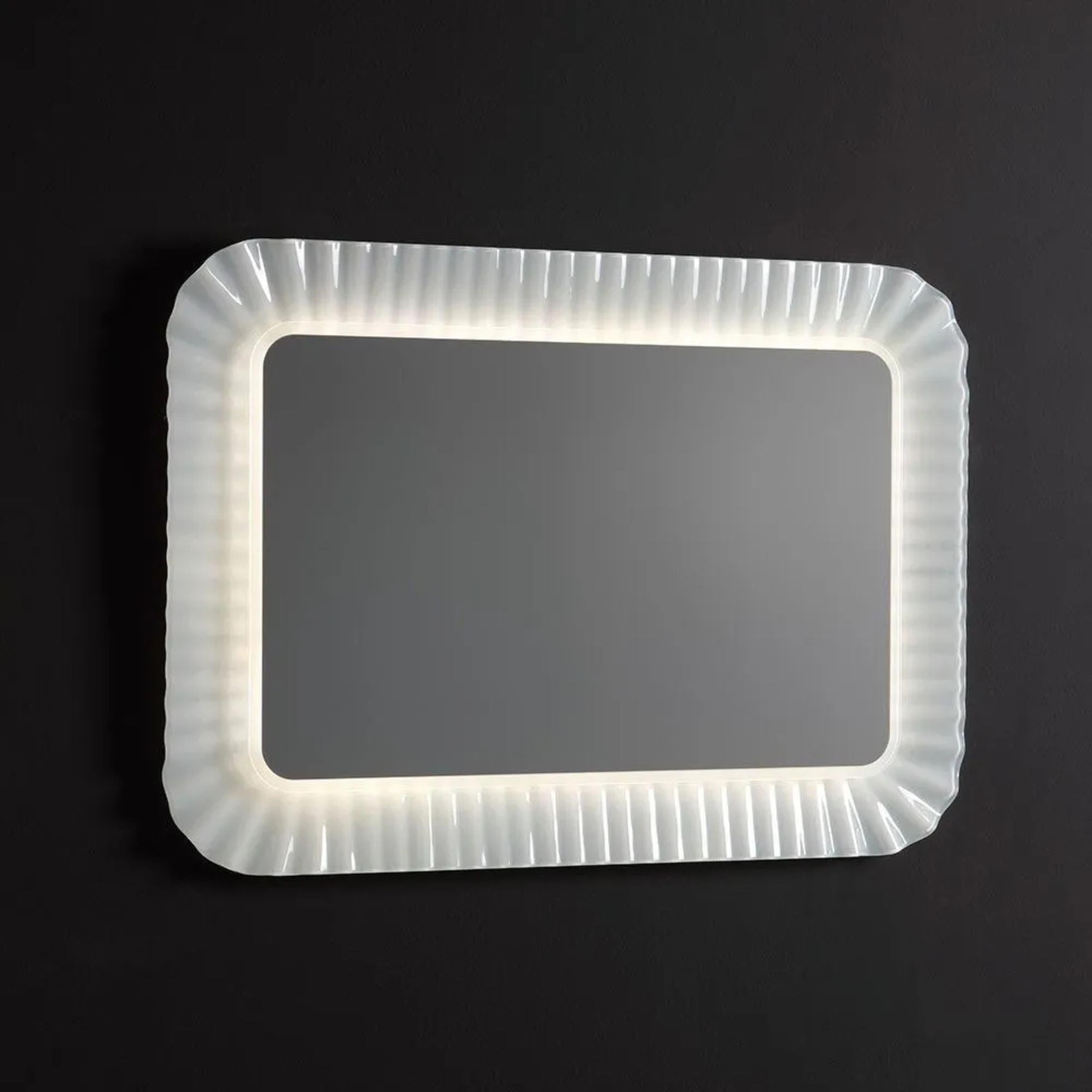 Rectangular LED mirror "Redding" with reversible fused glass frame 94x68 cm