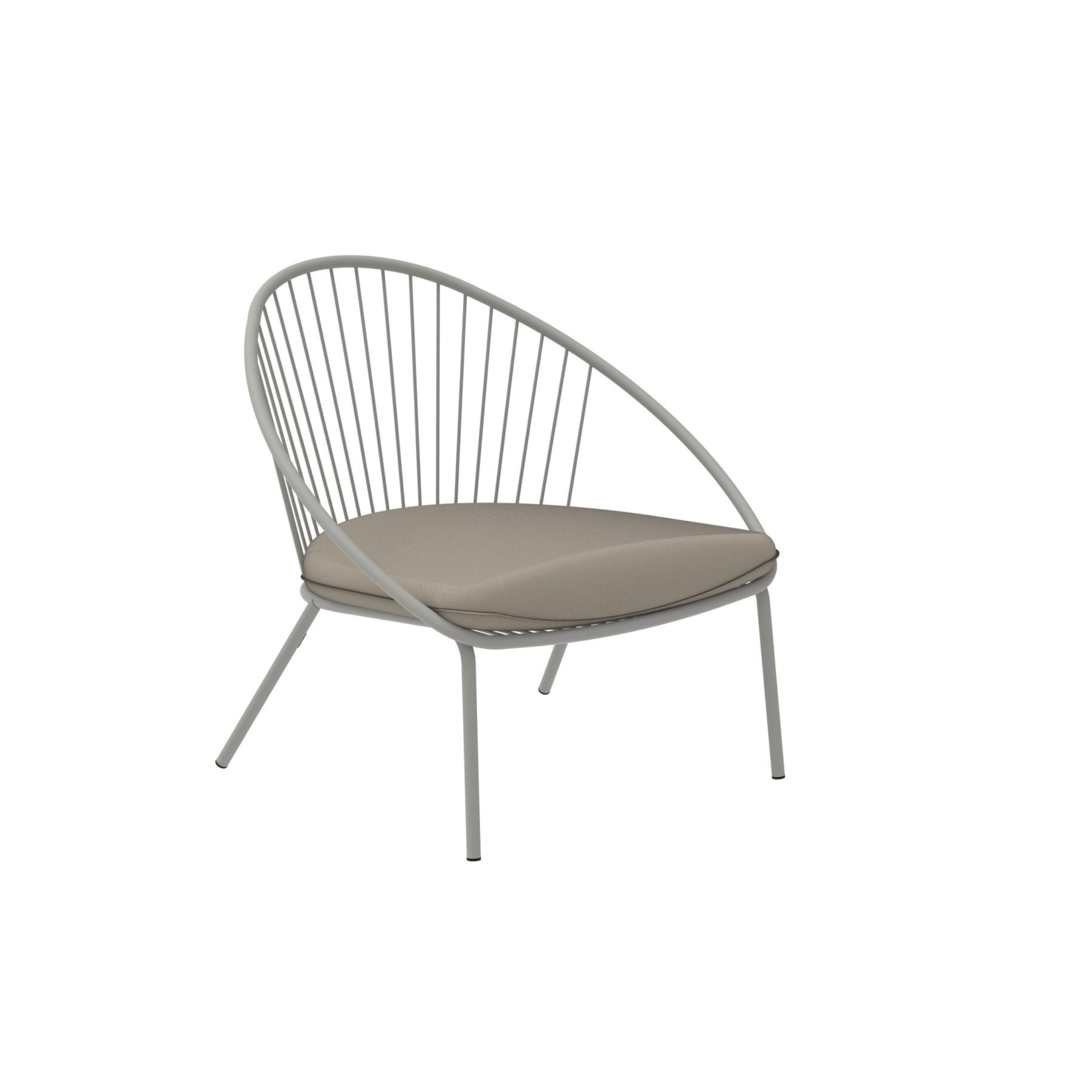 "Aria" low metal garden armchair, stackable lounge chair, 82x86 cm, 87 cm high