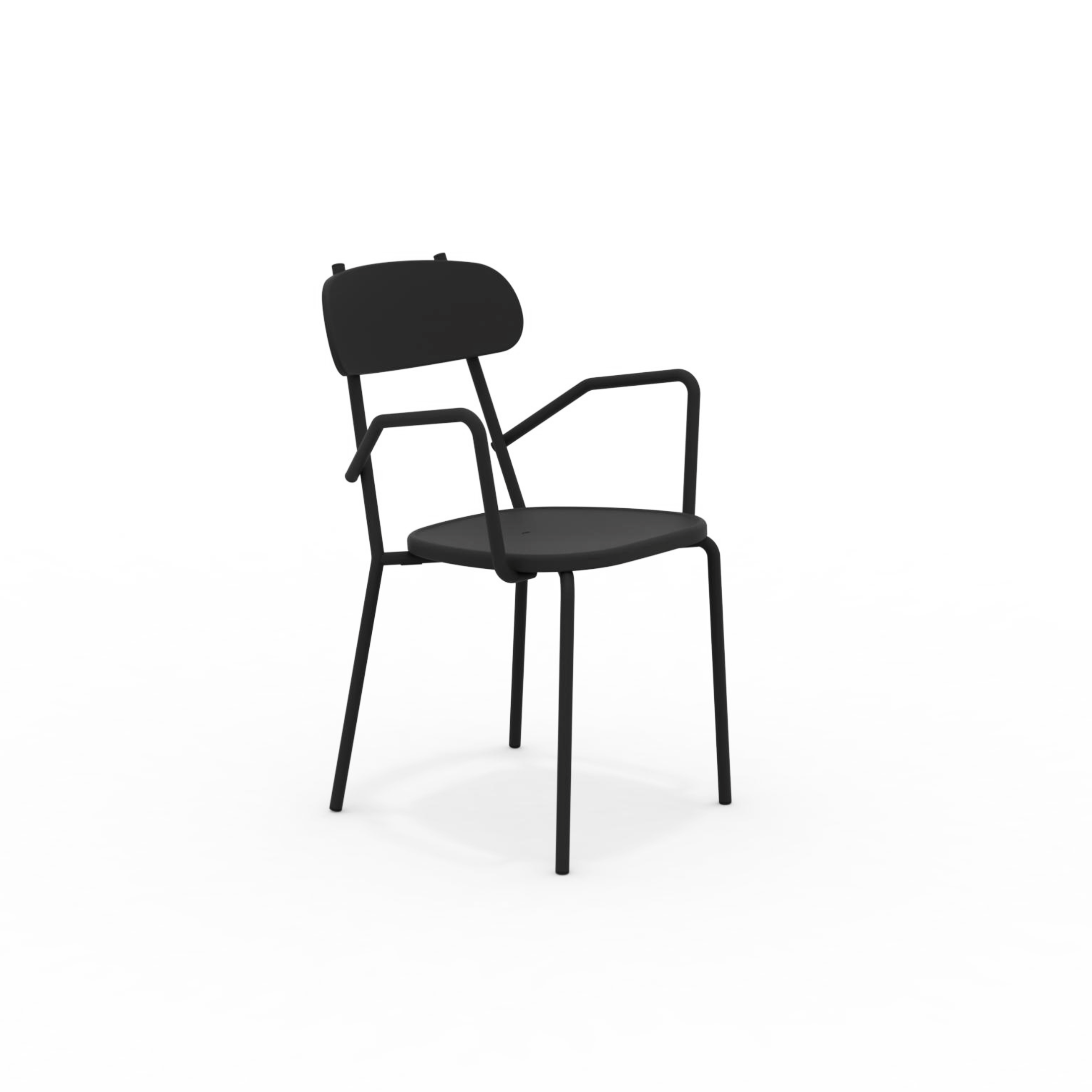 Set of "Fox" stackable painted metal garden chairs, 53x53 cm, 84h