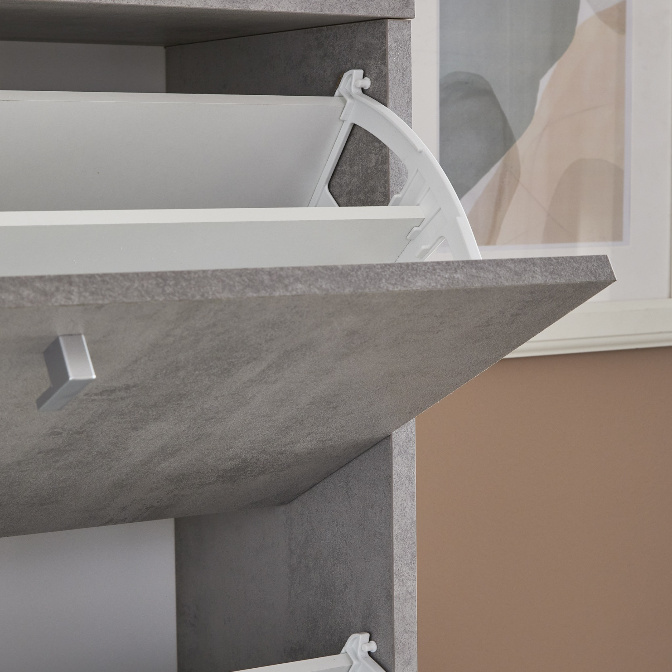 "Chloe1" 4-door shoe rack, tall wooden cabinet, 63x18 cm, 154h