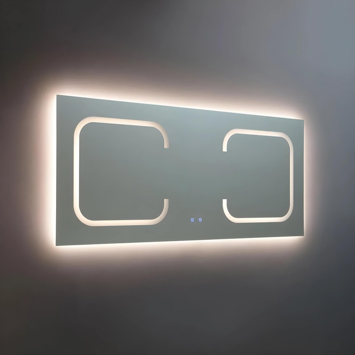 Specchio a led da bagno "Luce" a doppia postazione in alluminio cm 180x80h - MondoViro