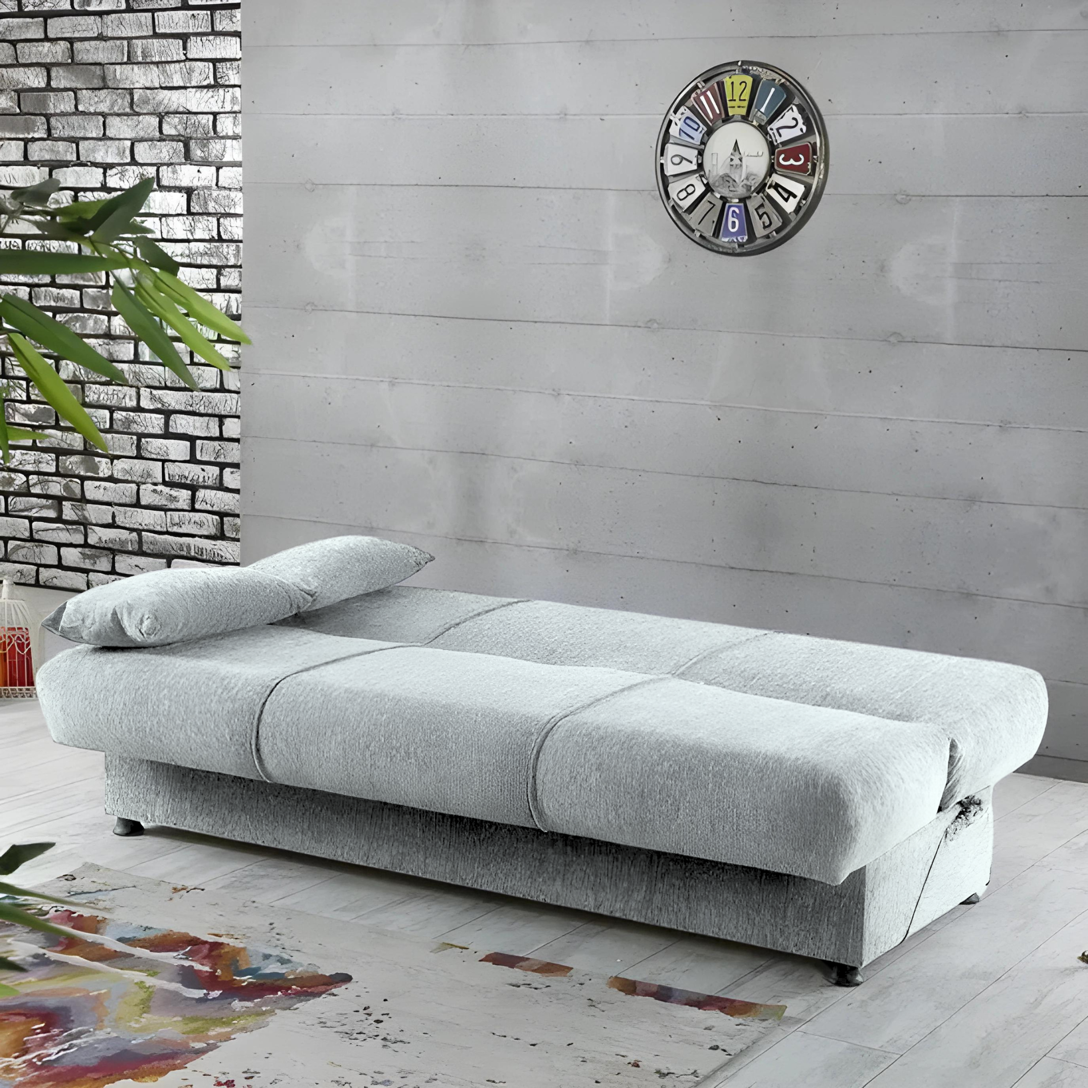 Modern "Jim" fabric sofa bed with storage cm 190x64 90h